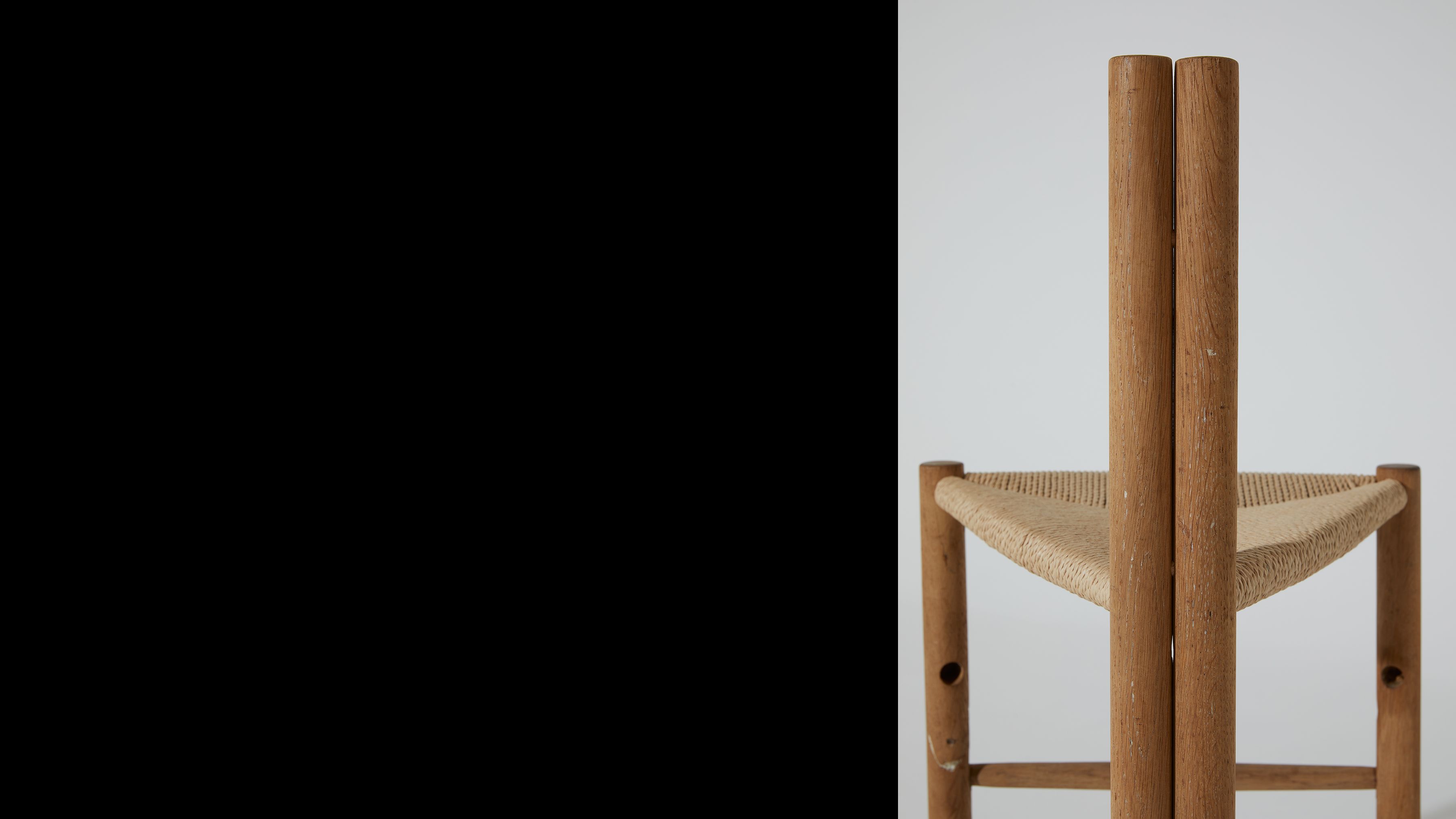 AtMa Ateliers Courbet Japanese Refurbished Wood Chair J39.5 Triangle