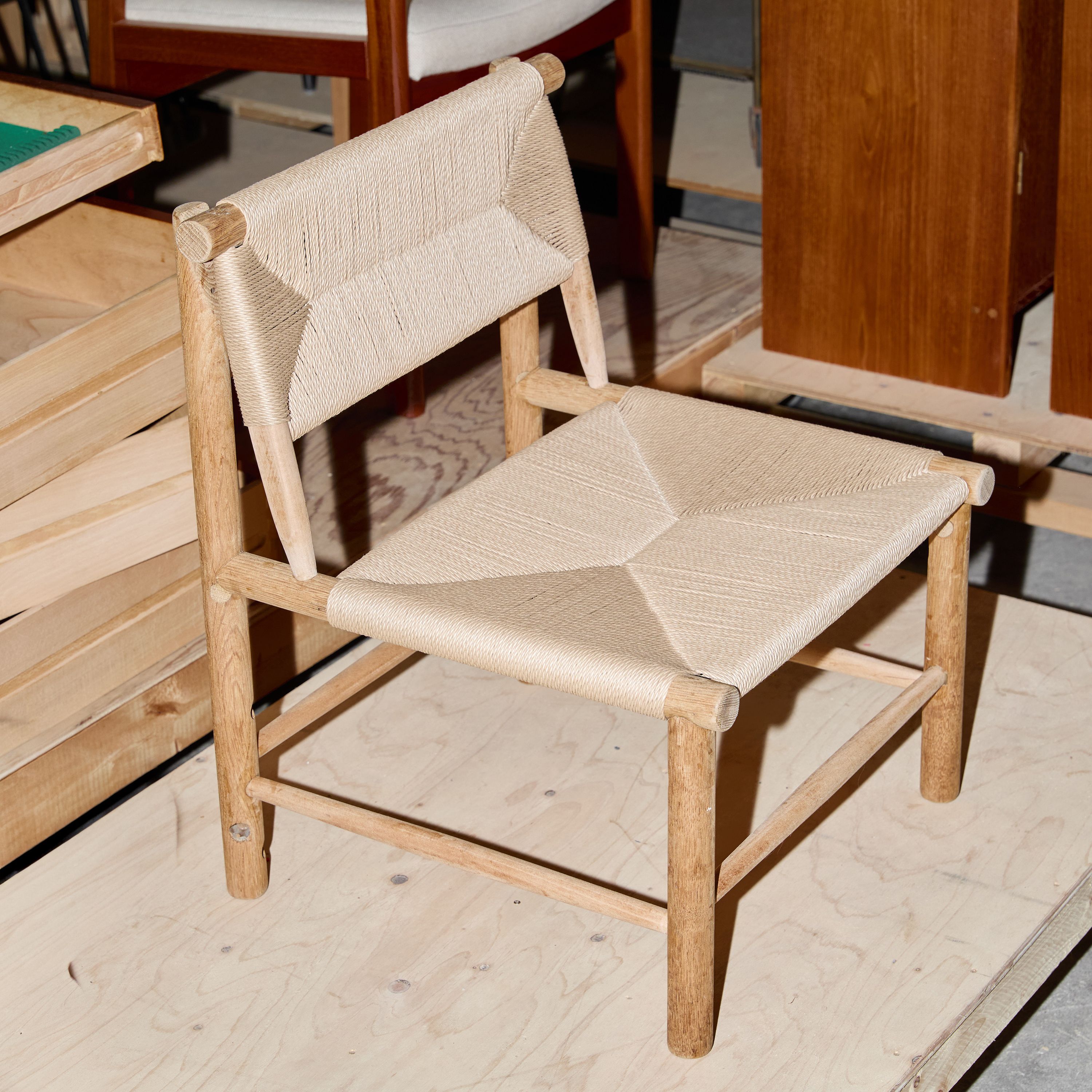 AtMa Ateliers Courbet Japanese Refurbished Wood Chair J39.5 Low