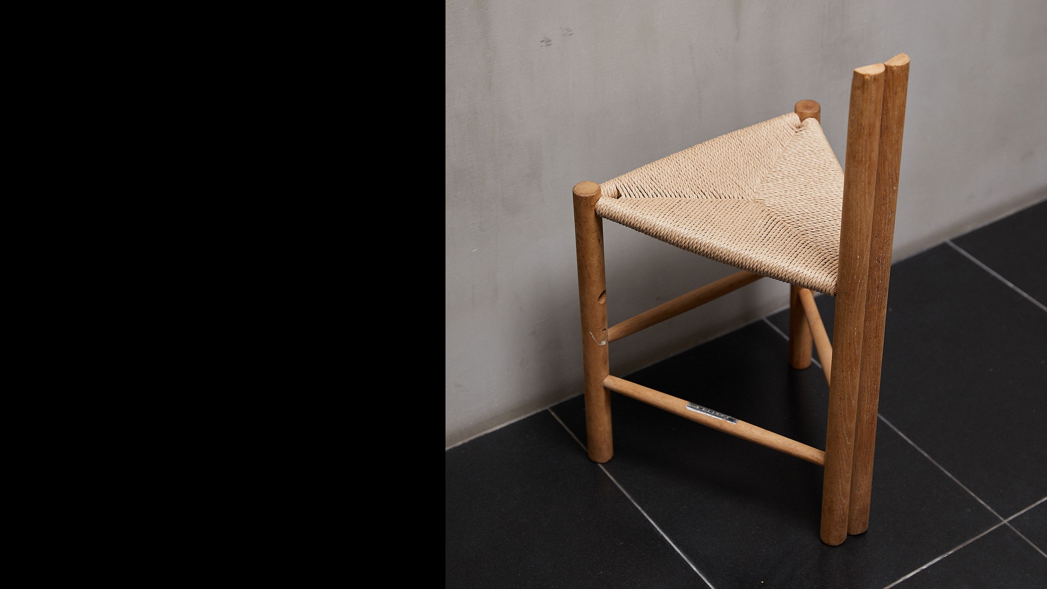 AtMa Ateliers Courbet Japanese Refurbished Wood Chair J39.5 Triangle