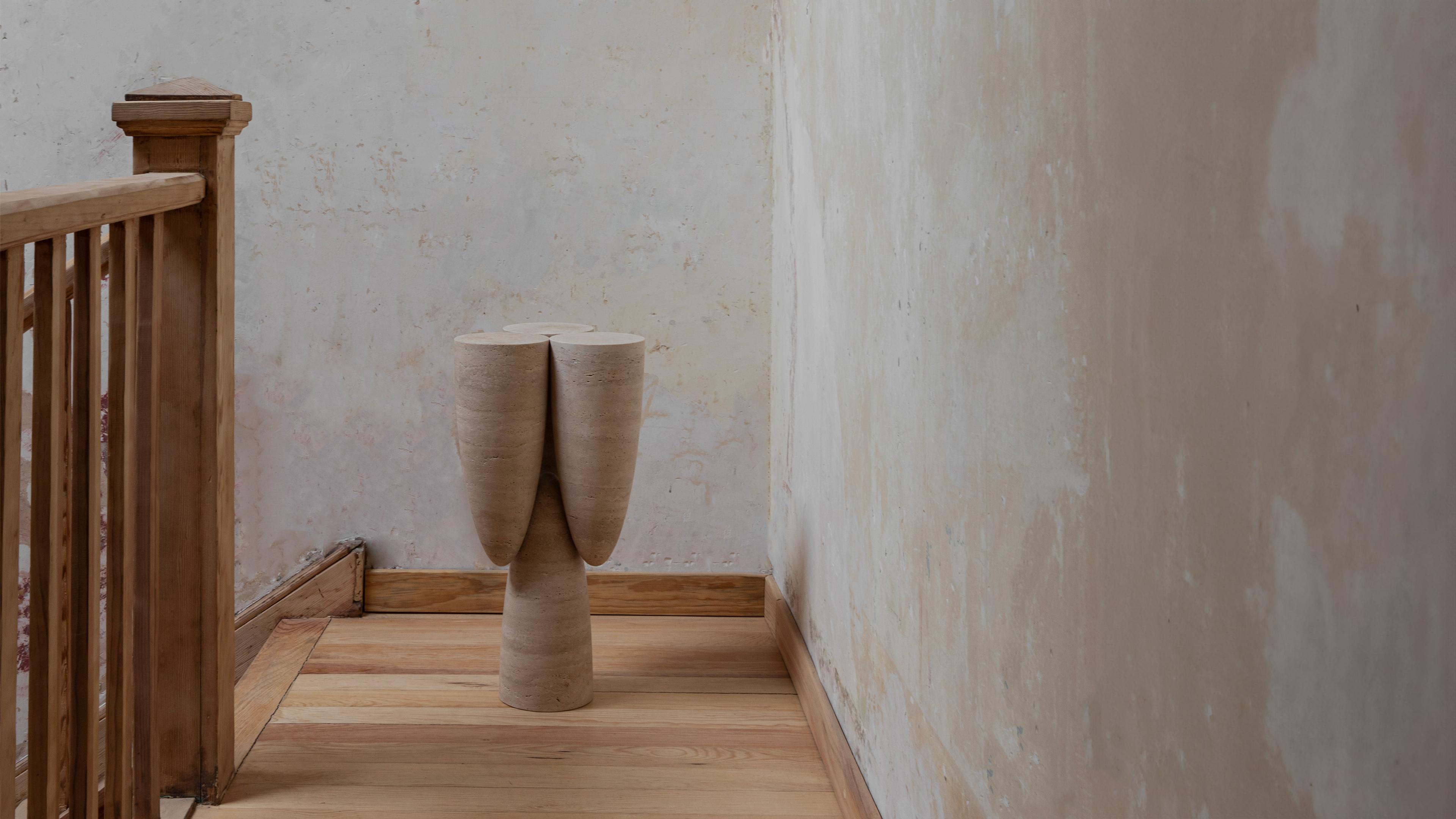 EWE Studio Ateliers Courbet Copal Side Table III Travertine