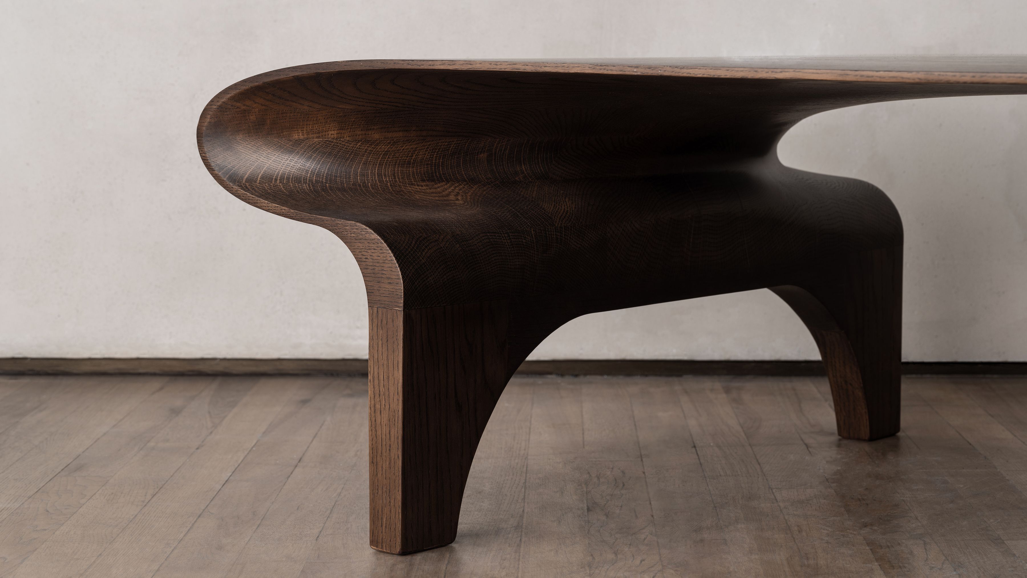 Bodo Sperlein and Ateliers Courbet present the Contour line Coffee Table Handcrafted in Wood in Europe