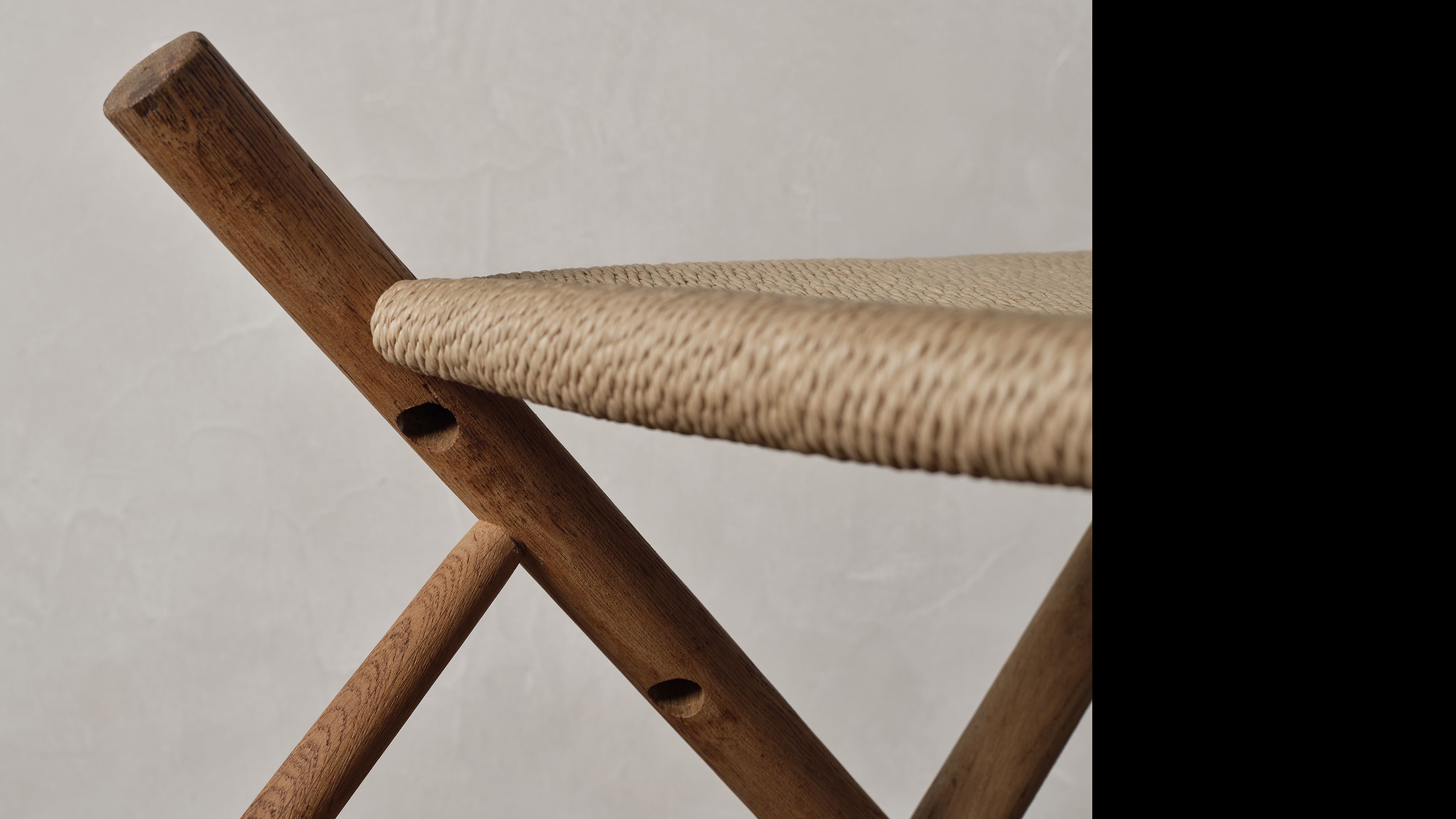 AtMa Ateliers Courbet Japanese Refurbished Wood Chair J39.5 Hexagone