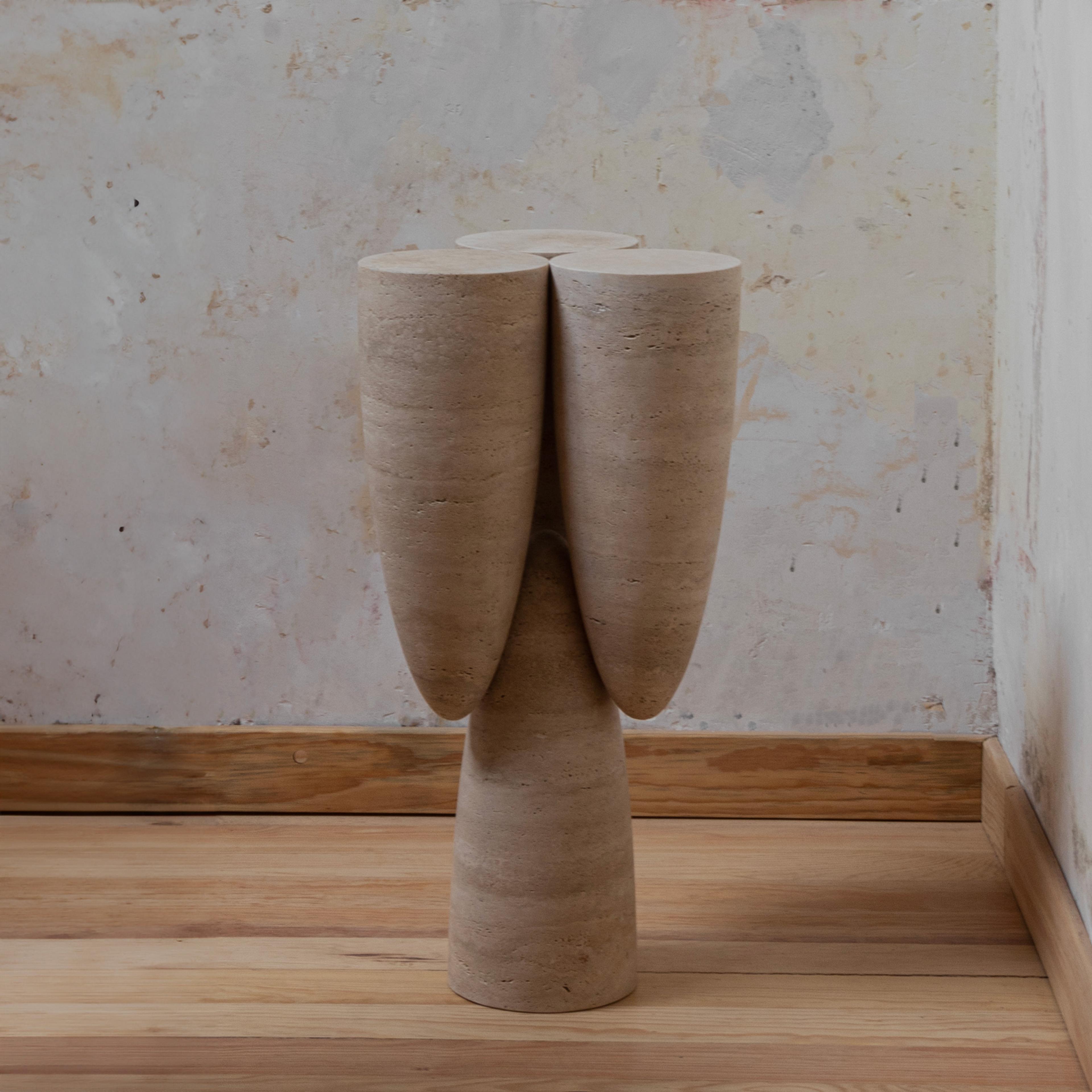 EWE Studio Ateliers Courbet Copal Side Table III Travertine