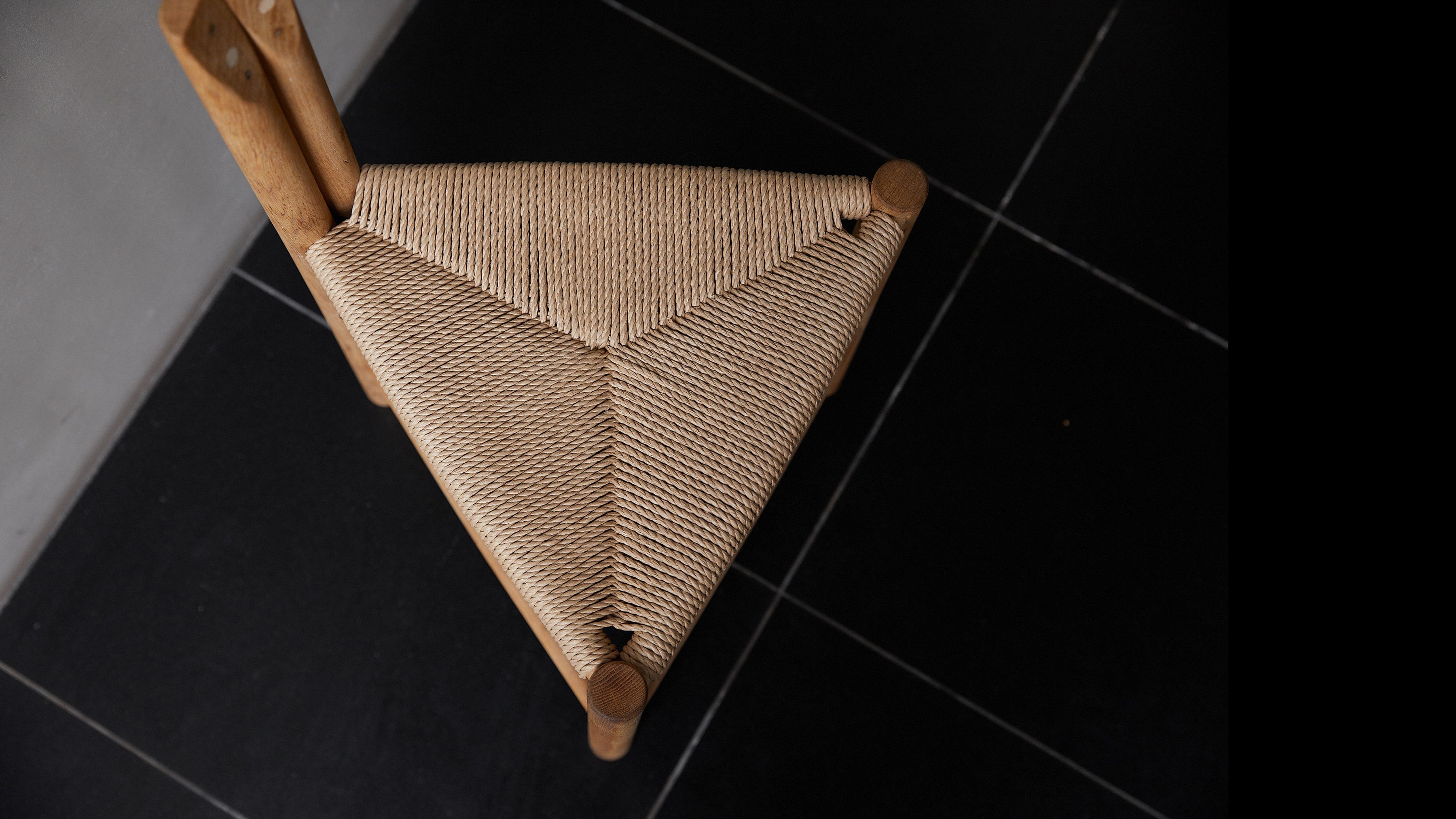 AtMa Ateliers Courbet Japanese Refurbished Wood Chair J39.5 Triangle