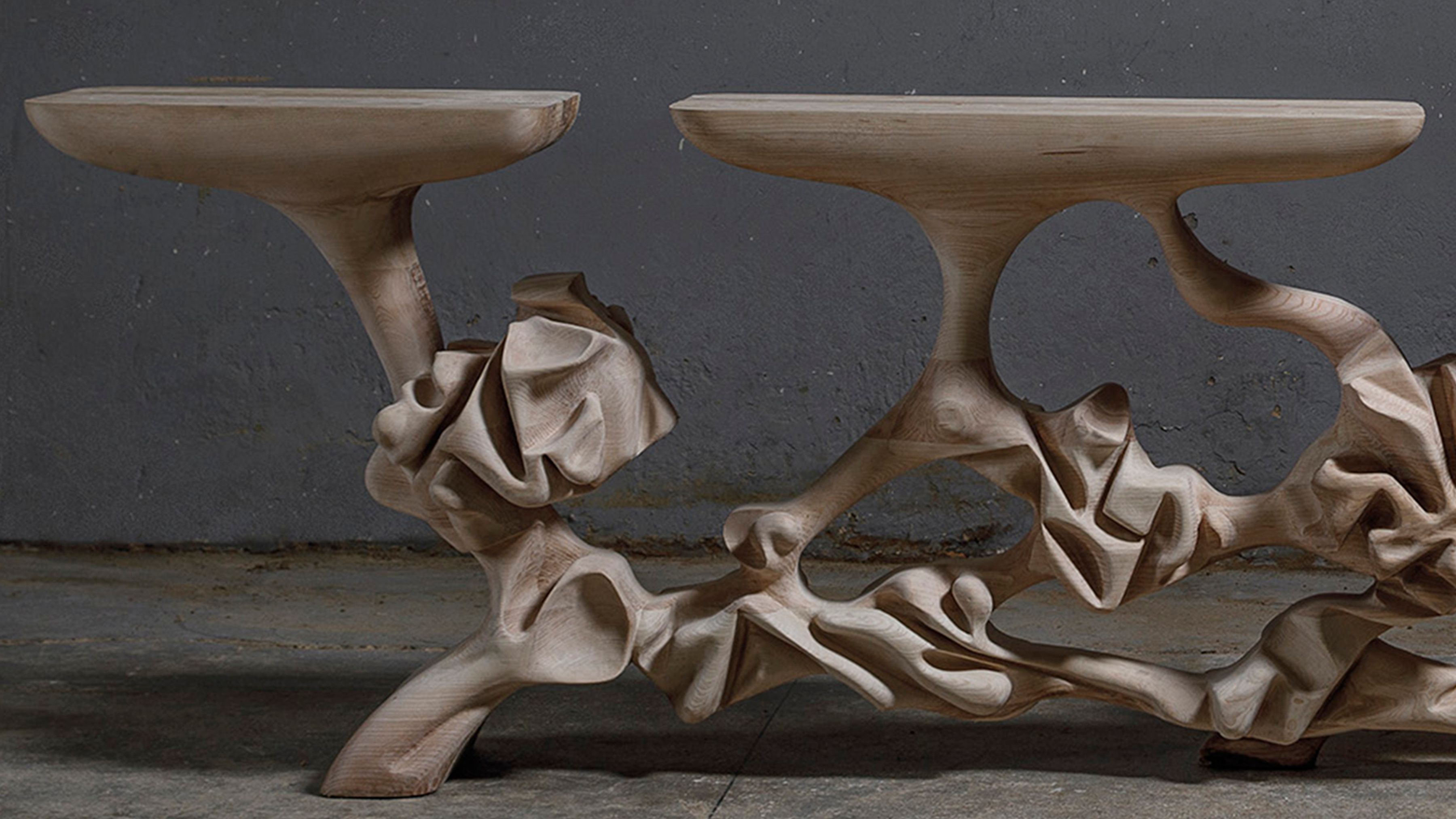 Hamza Kadiri Ateliers Courbet Sculpture Console Table Crushed