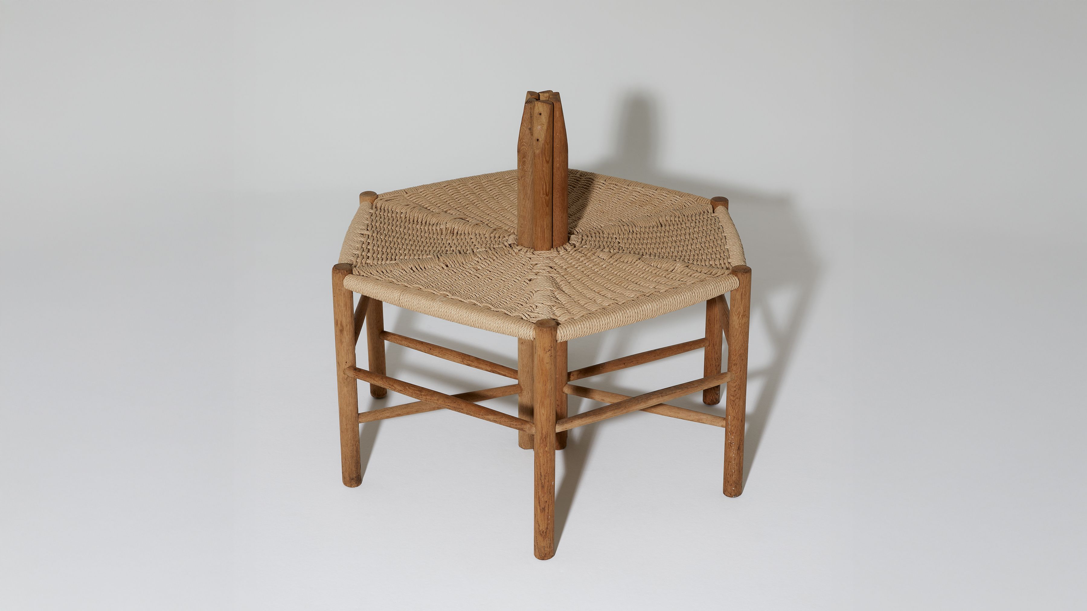 AtMa Ateliers Courbet Japanese Refurbished Wood Chair J39.5 Hexagon