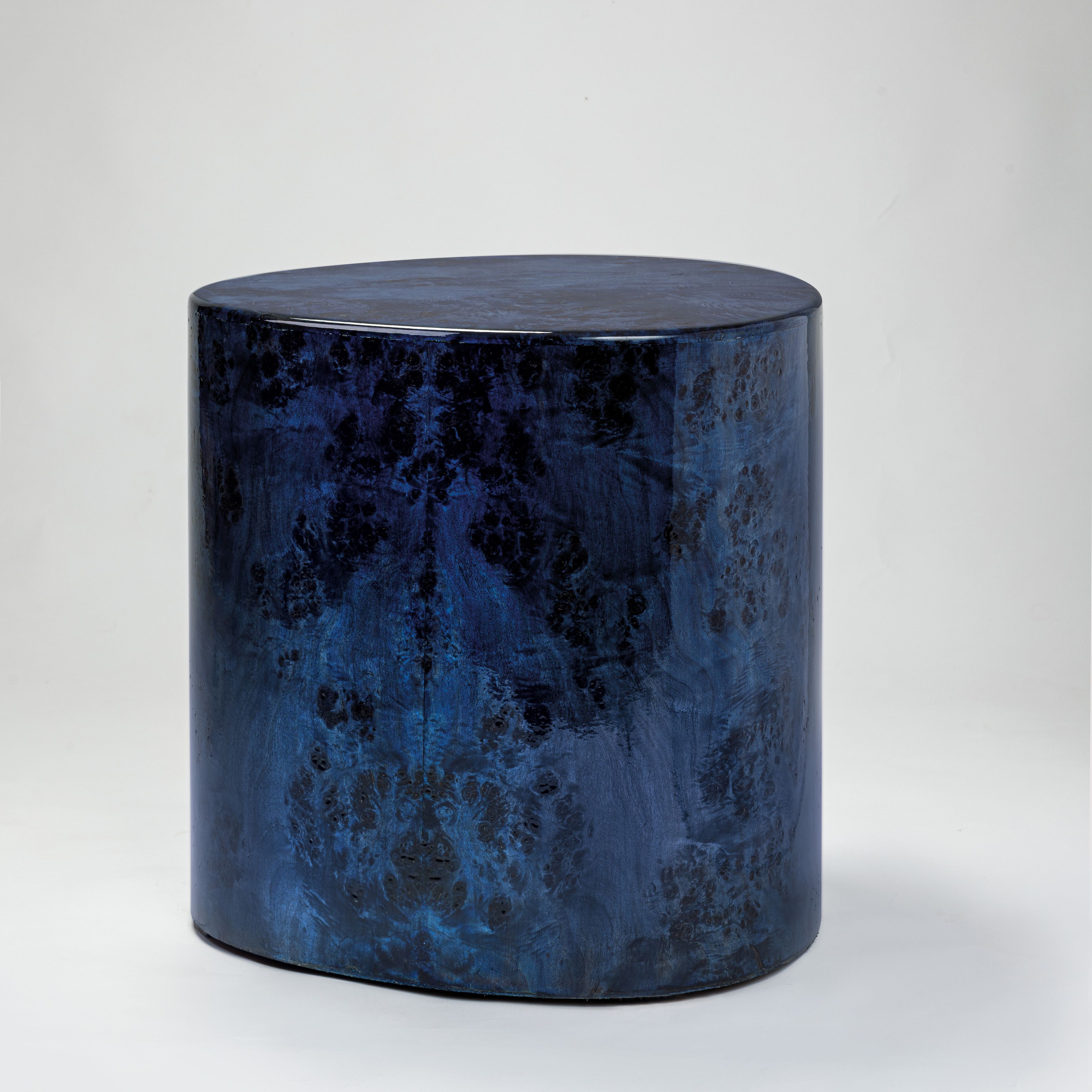 Hamza Kadiri Ateliers Courbet La Goûte Side Table Lacquer Blue