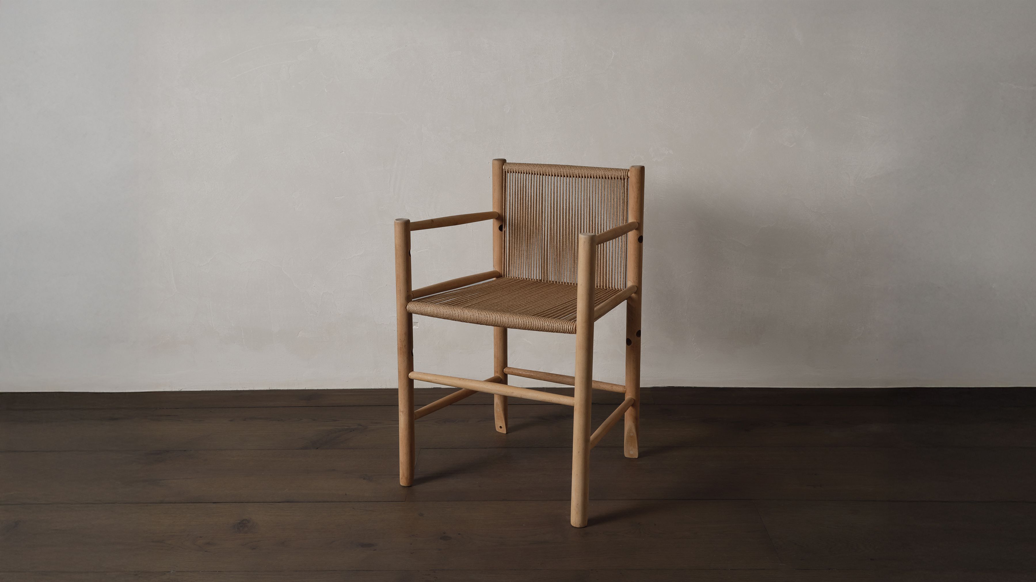 AtMa Ateliers Courbet Japanese Refurbished Wood Chair J39.5 Rope