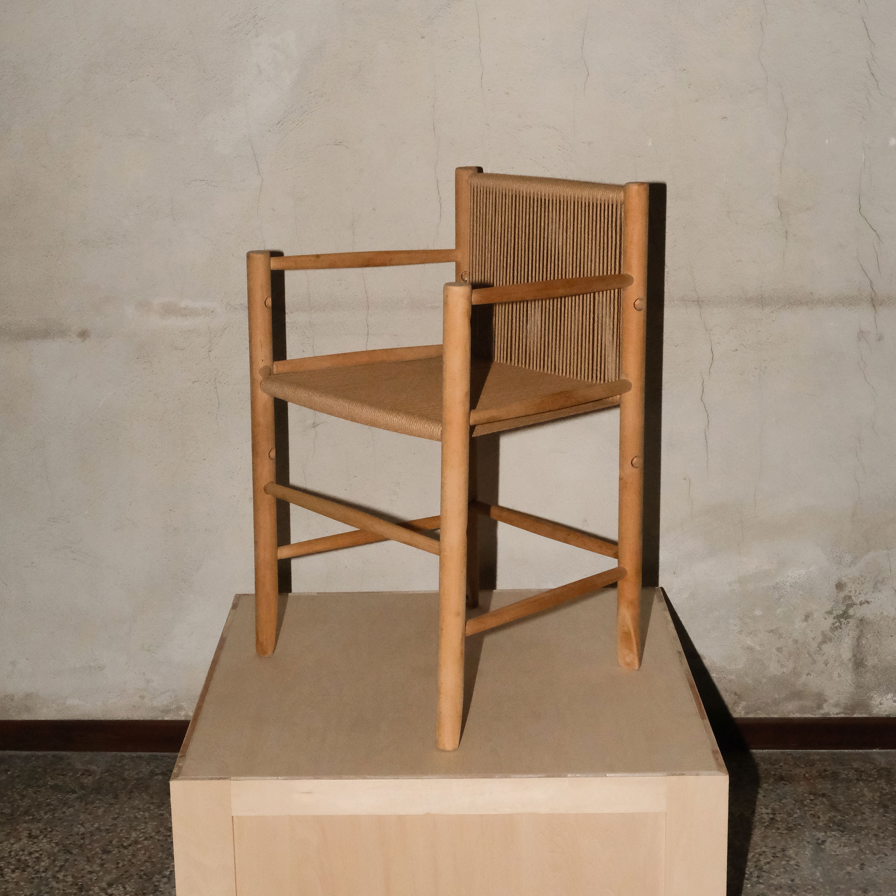 AtMa Ateliers Courbet Japanese Refurbished Wood Chair J39.5 Rope