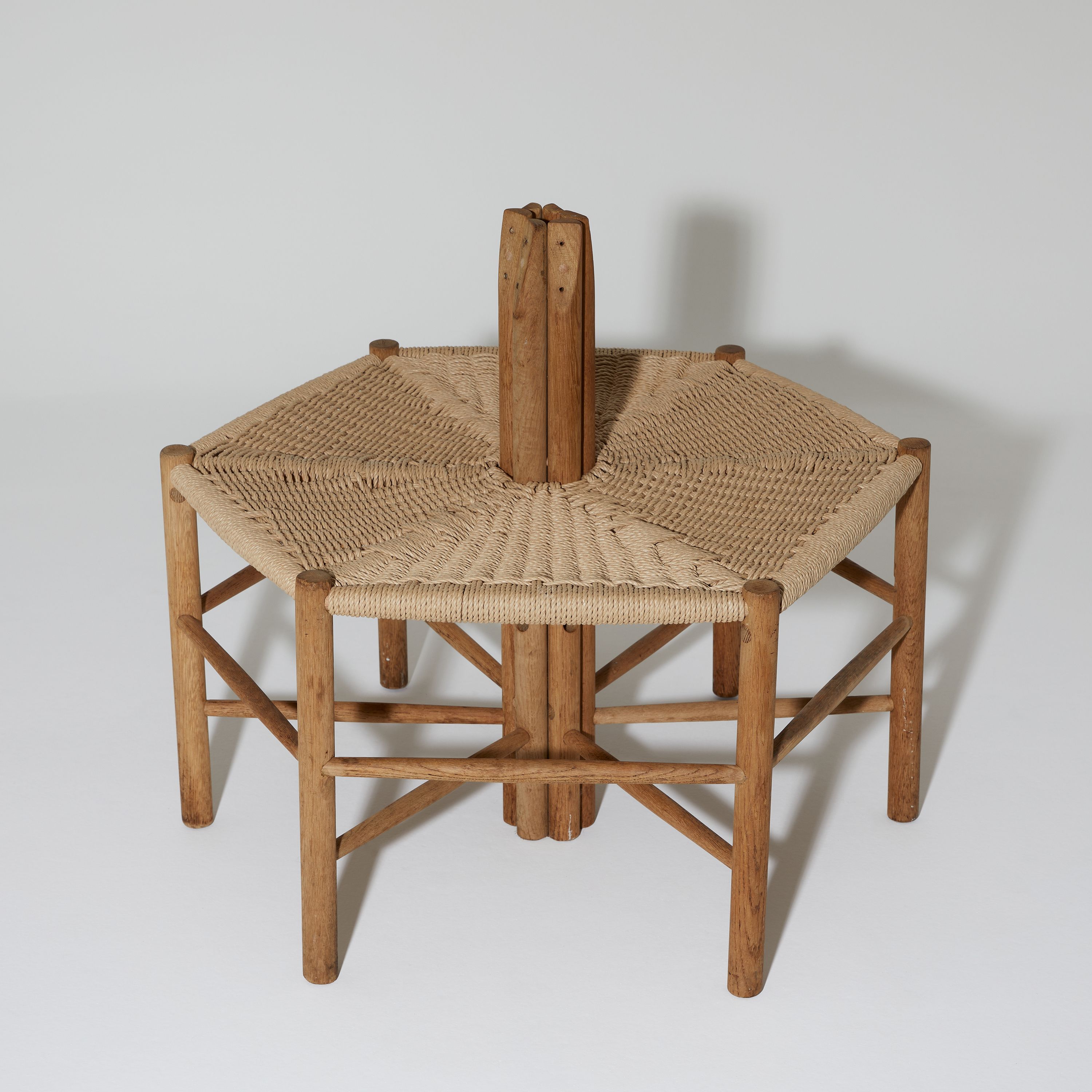 AtMa Ateliers Courbet Japanese Refurbished Wood Chair J39.5 Hexagon