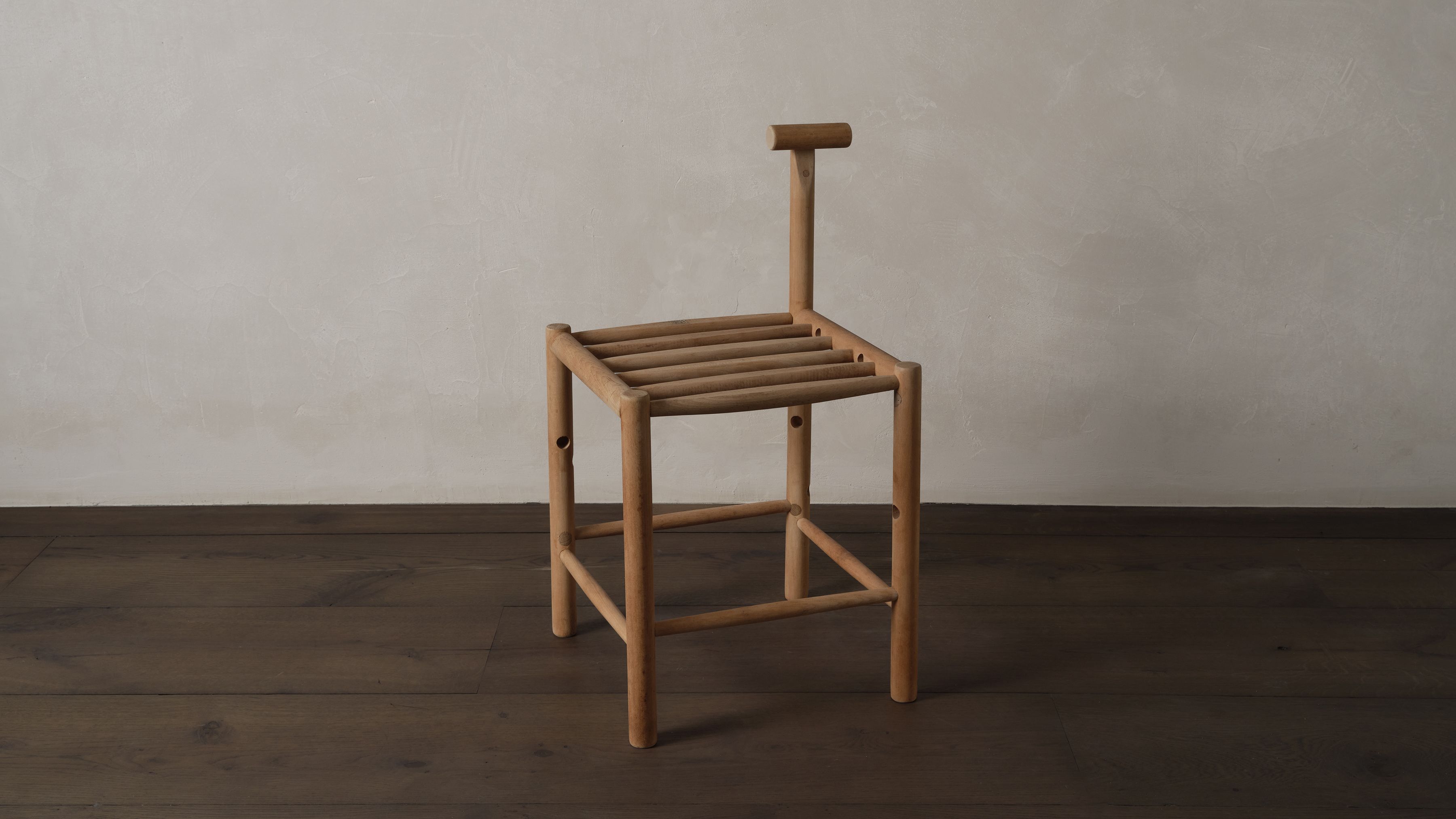 AtMa Ateliers Courbet Japanese Refurbished Wood Chair J39.5 Handle