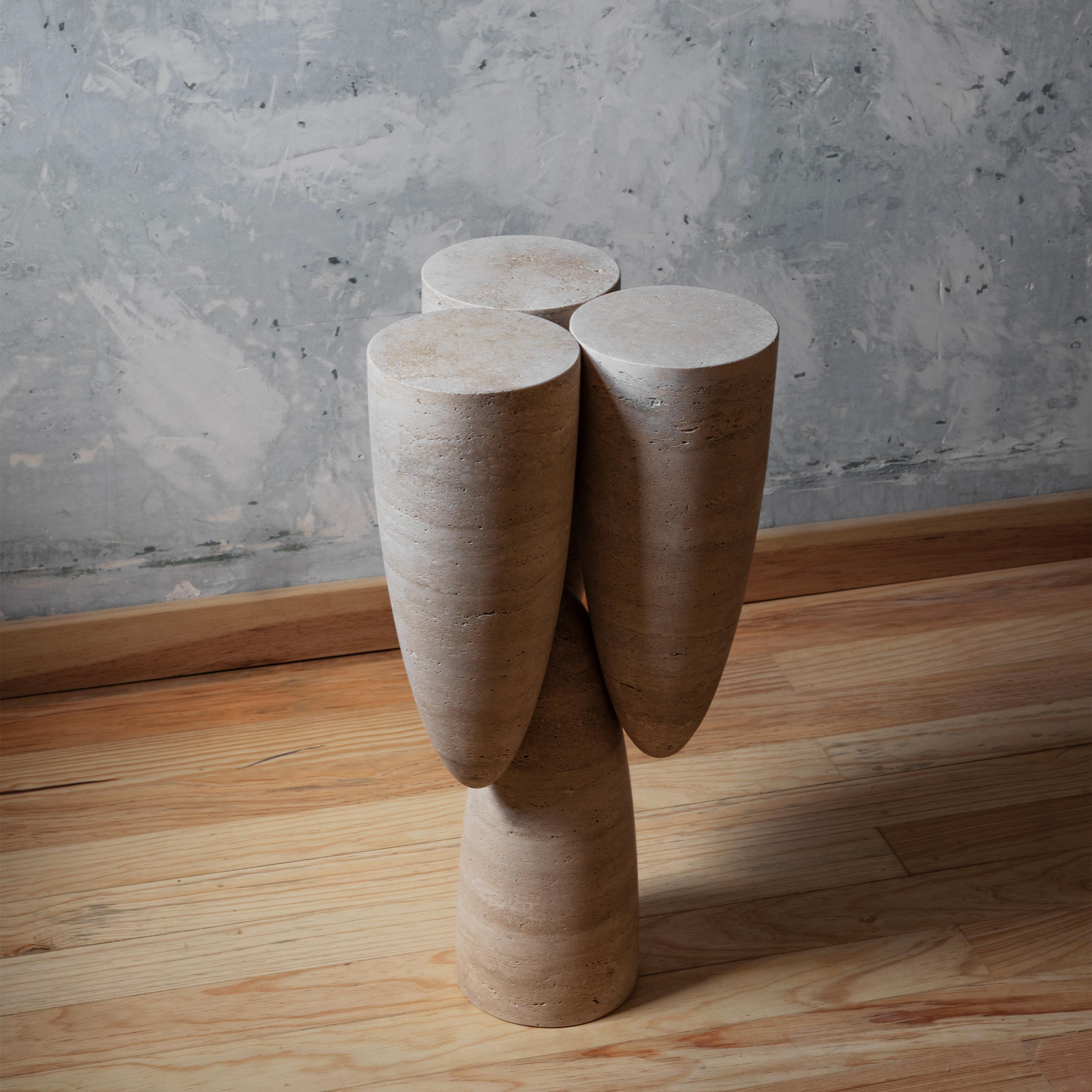 EWE Studio Ateliers Courbet Copal Side Table III Travertine