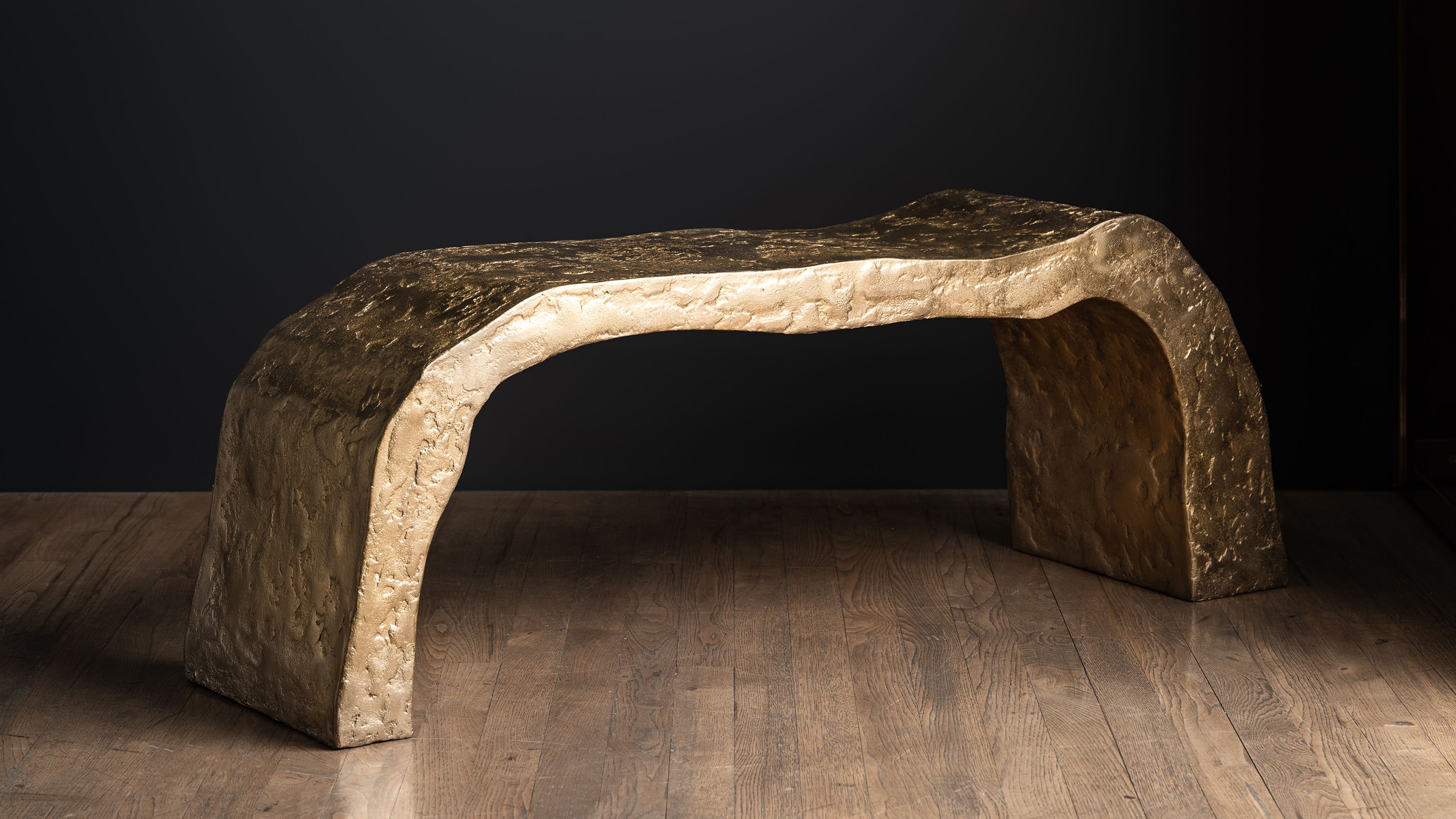 Pierre Bonnefille Ateliers Courbet Banc Rhizome A Bronze Dore Gold