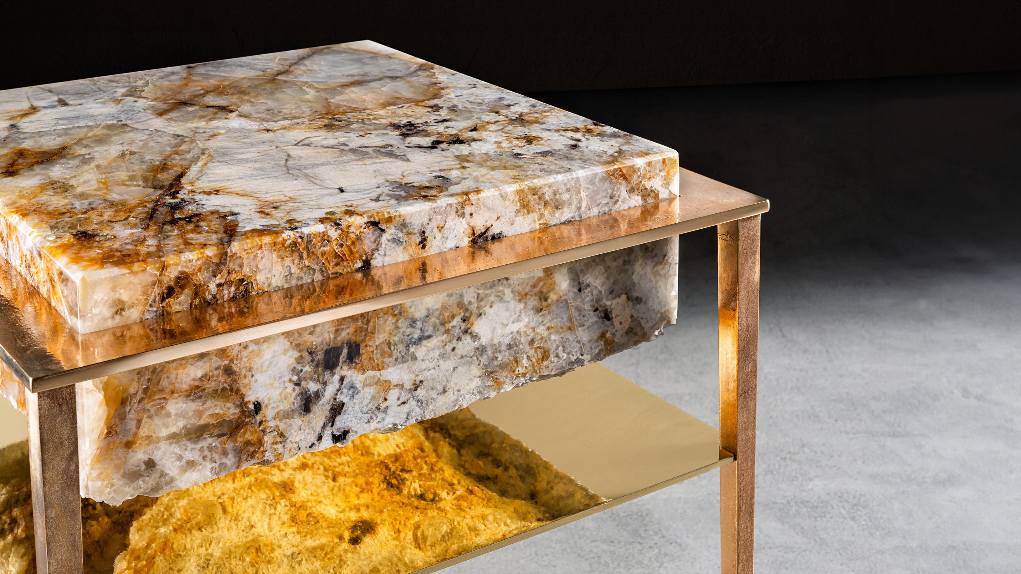 Gianluca Pacchioni Ateliers Courbet Cremino Portoro Furniture Accent Tables Side Tables