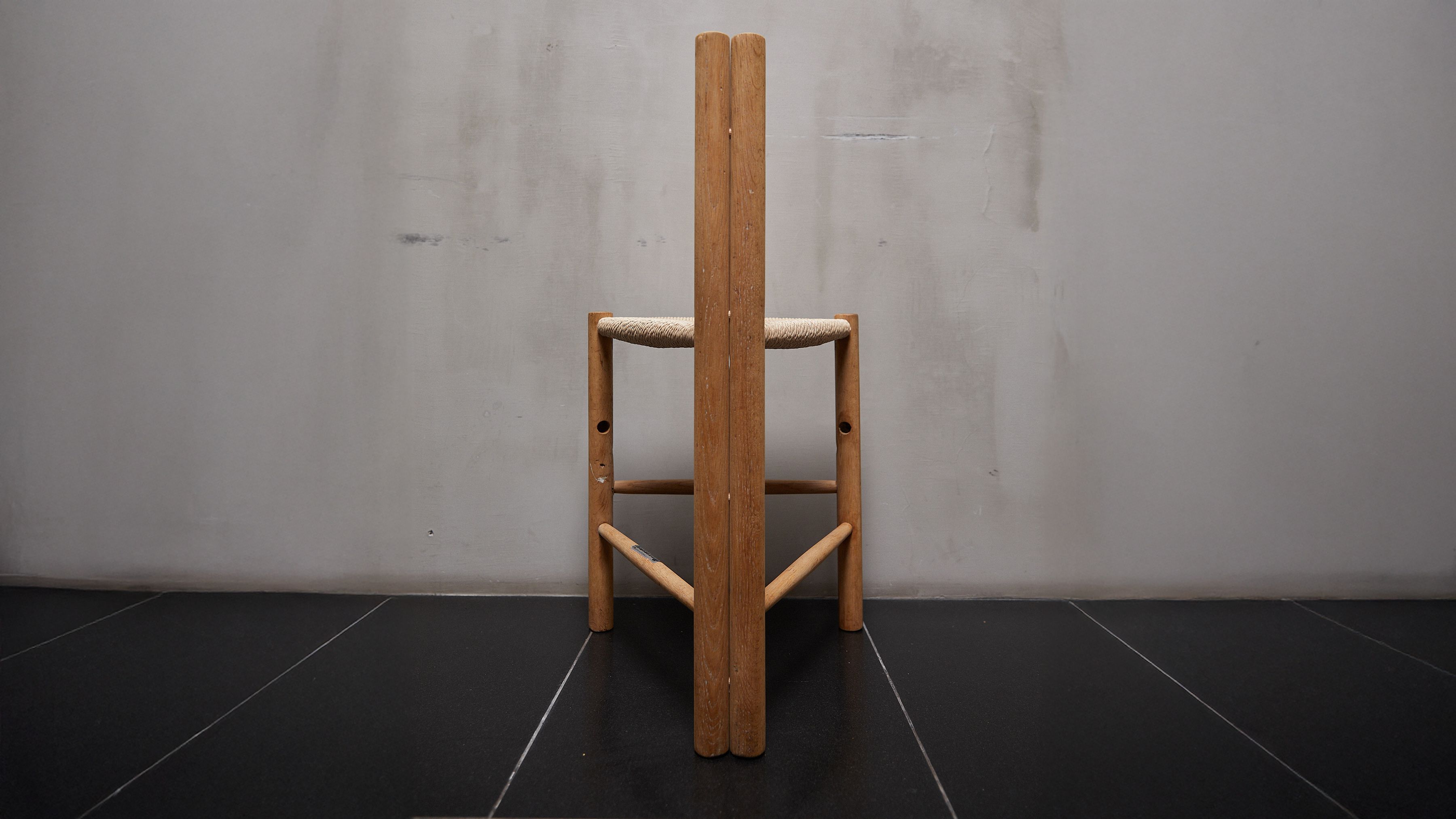AtMa Ateliers Courbet Japanese Refurbished Wood Chair J39.5 Triangle
