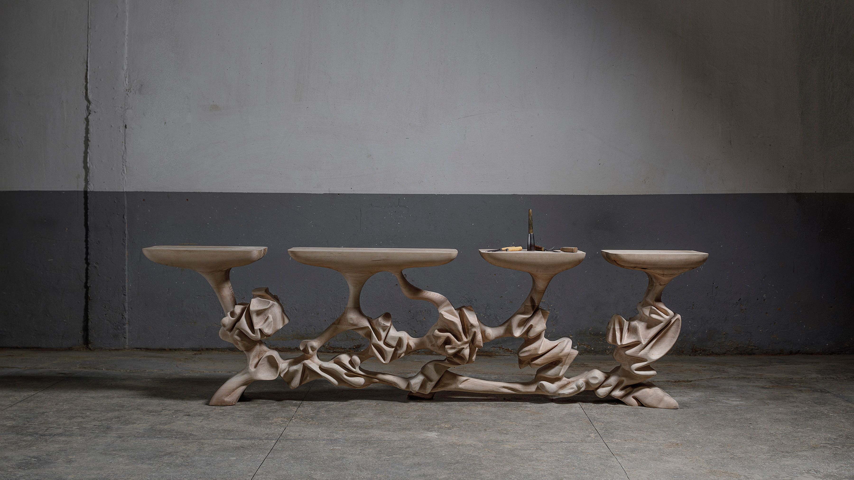 Ateliers Courbet Hamza Kadiri Sculptural Console Raw