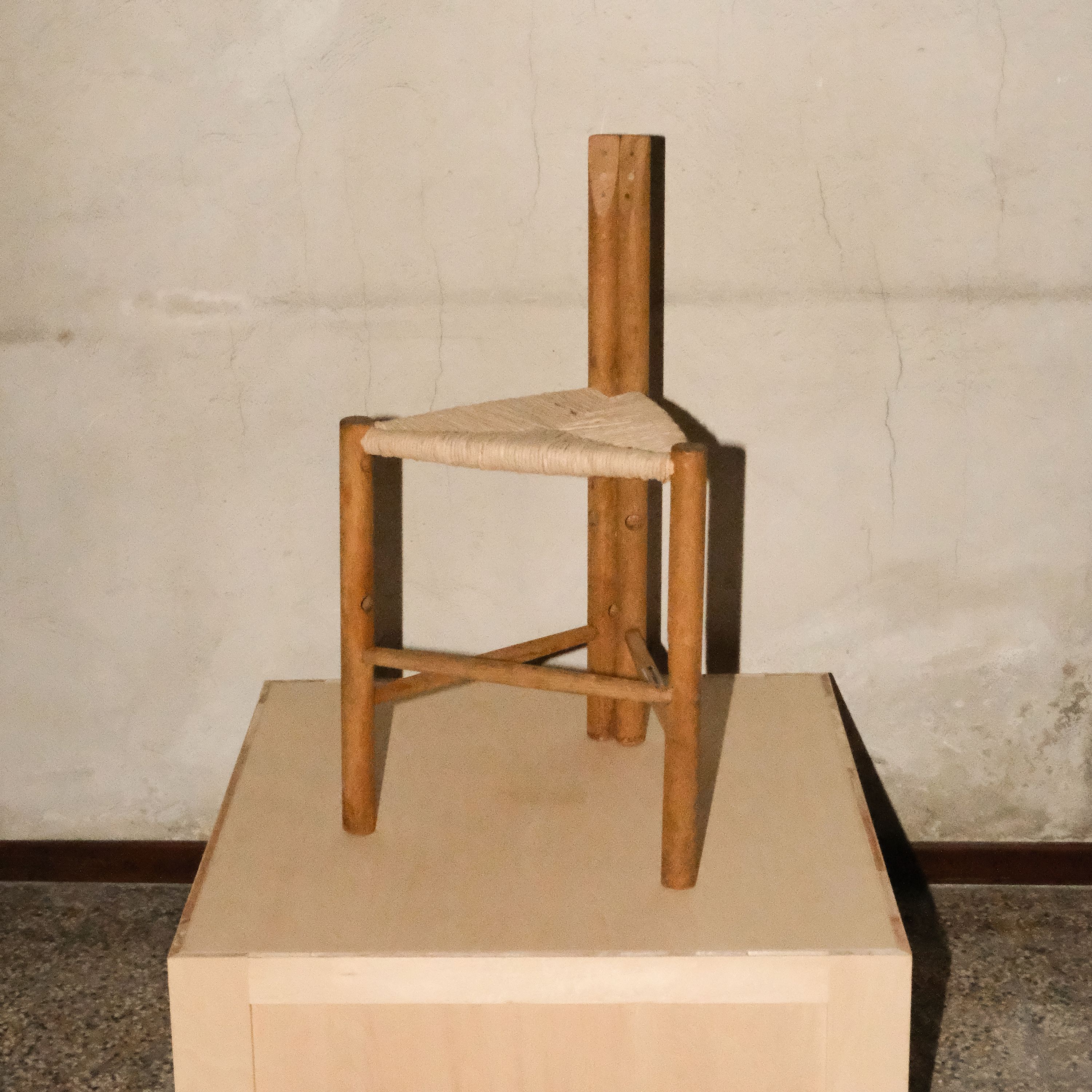 AtMa Ateliers Courbet Japanese Refurbished Wood Chair J39.5 Triangle