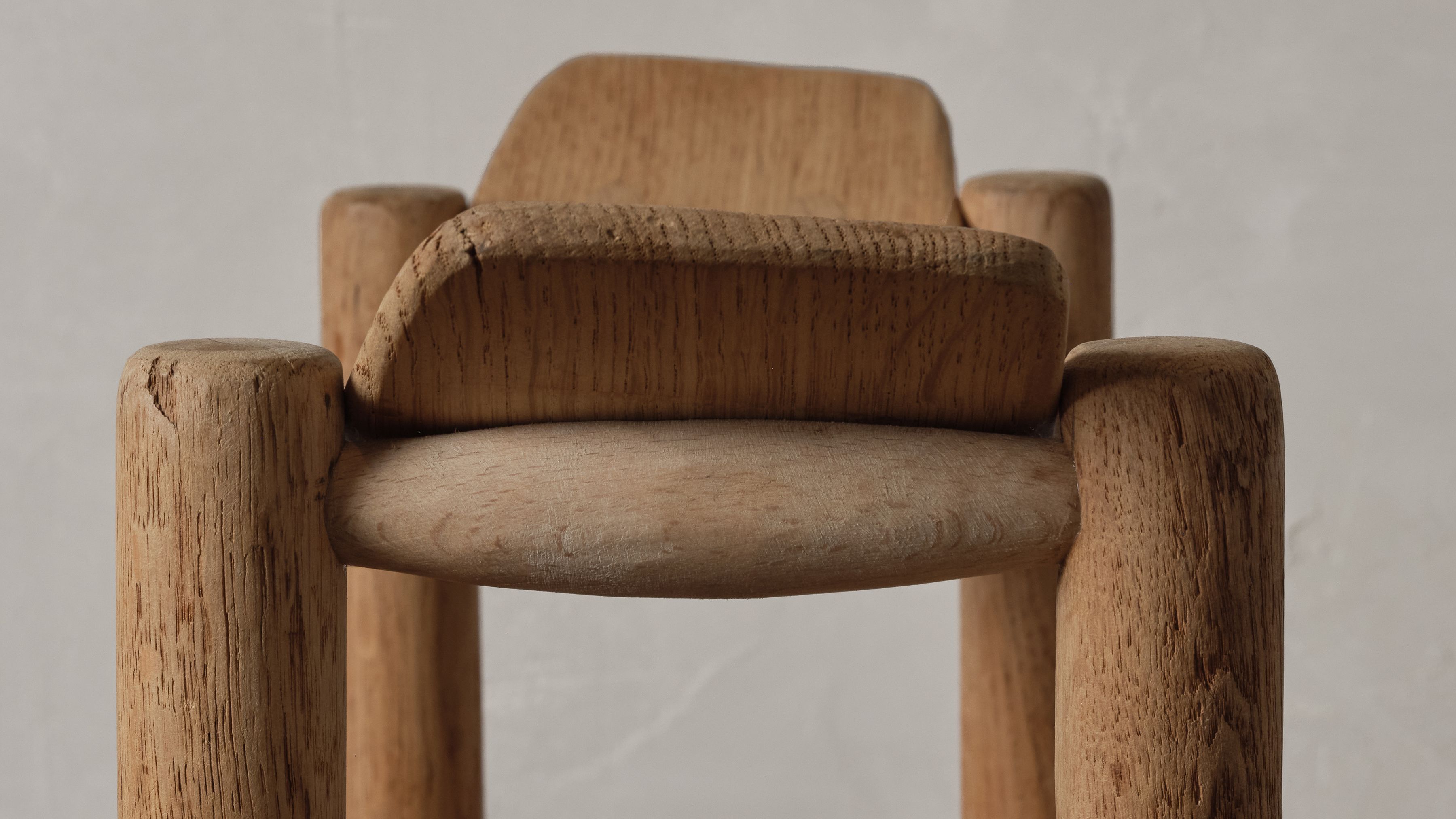 AtMa Ateliers Courbet Japanese Refurbished Wood Chair J39.5 Stool