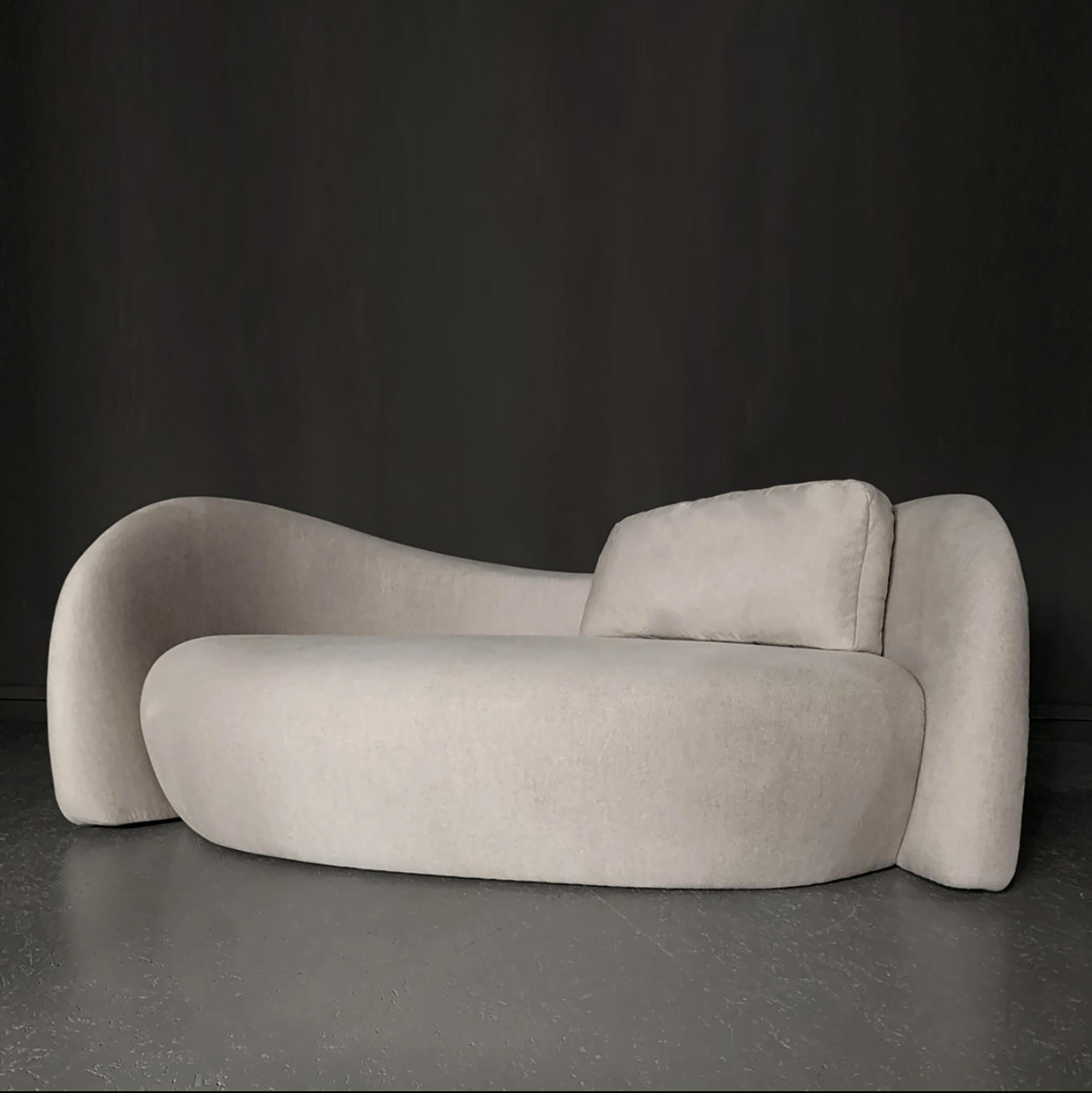 MOON SOFA BY RAPHAEL NAVOT HAND CRAFTED AND PUBLISHED BY DOMEAU PERES EDITIONS FOR ATELIERS COURBET