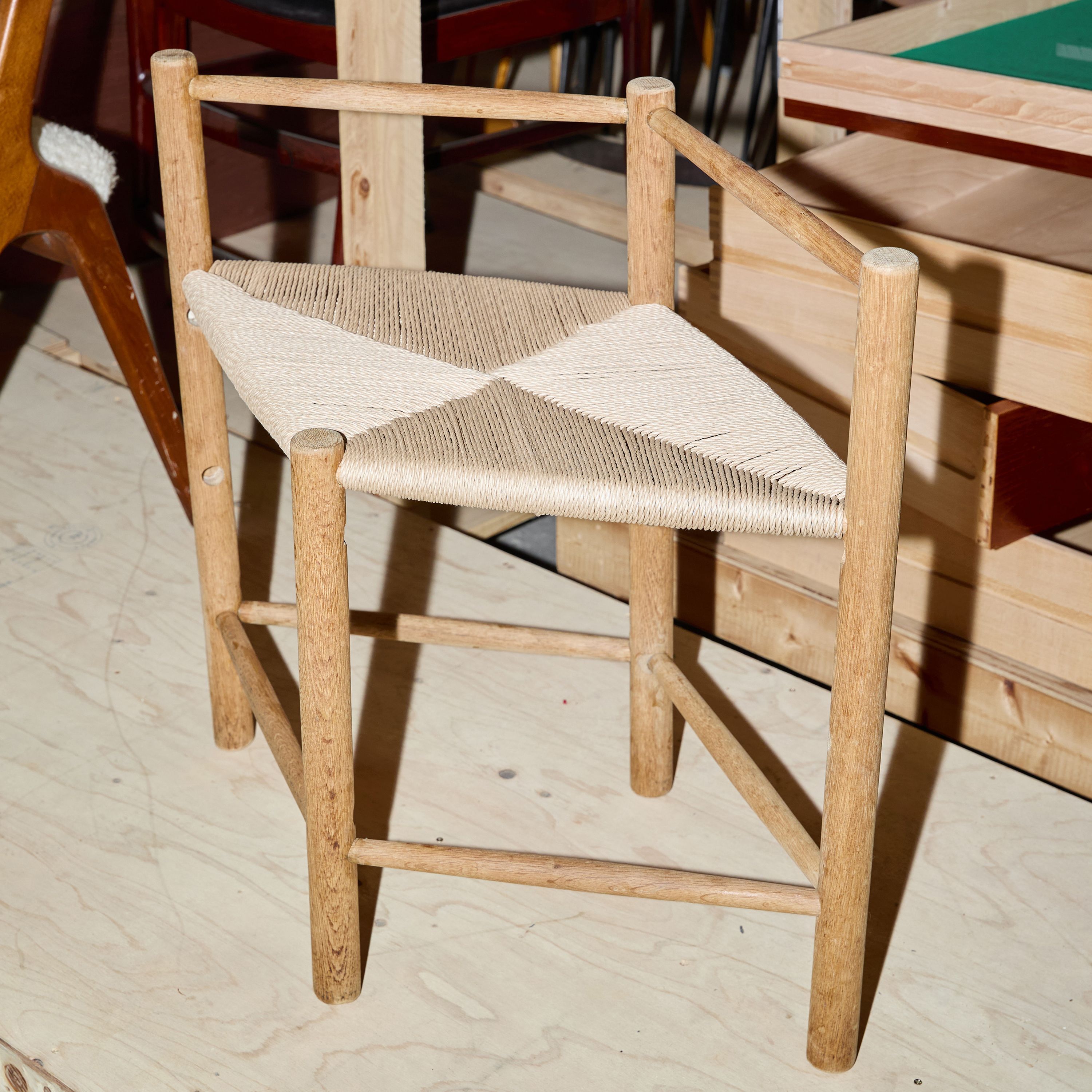AtMa Ateliers Courbet Japanese Refurbished Wood Chair J39.5 Diagonal