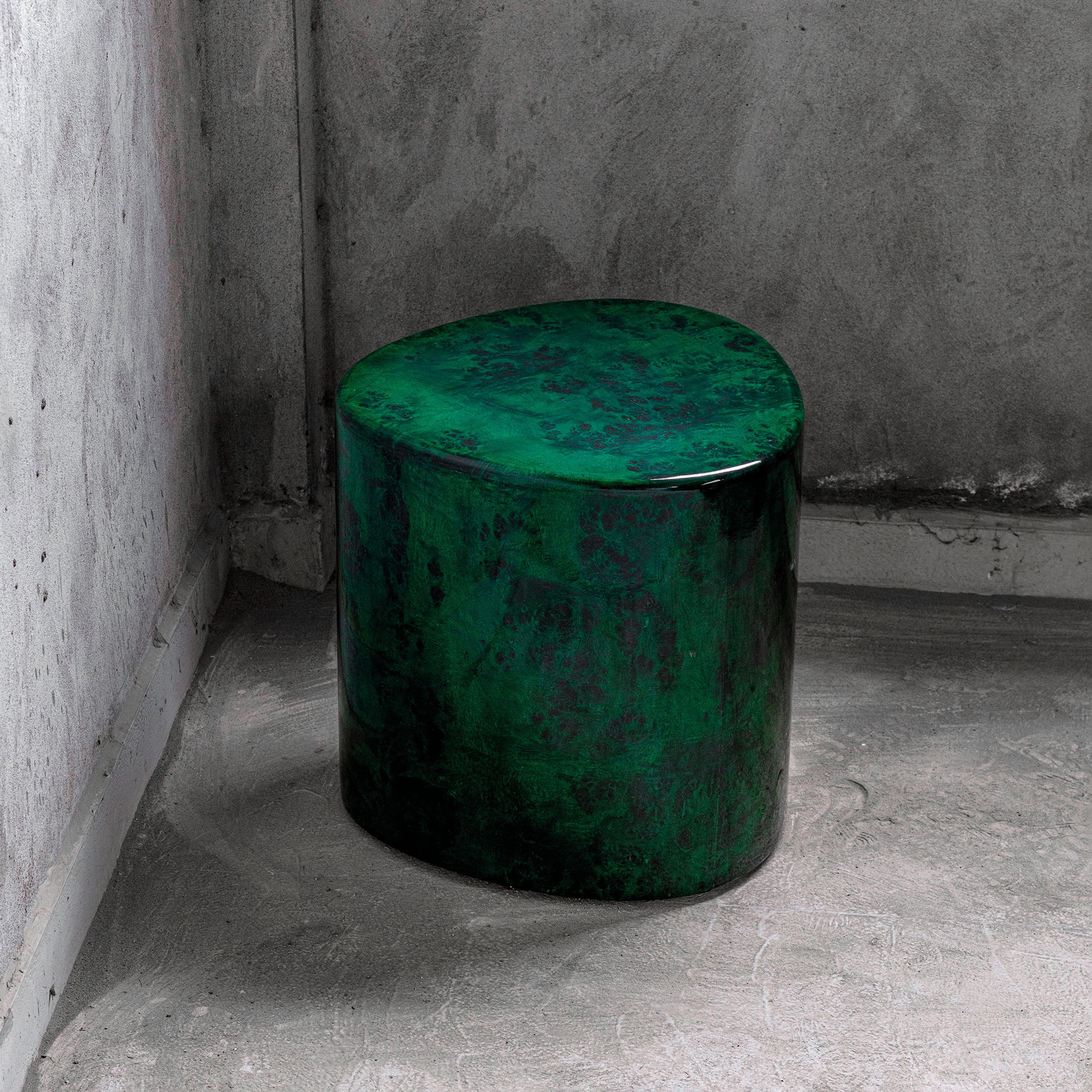 Hamza Kadiri Ateliers Courbet La Goûte Side Table Lacquer Green