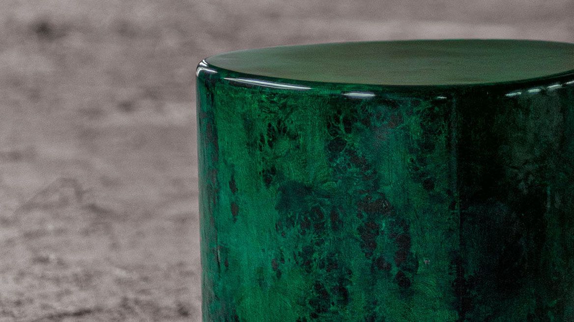 Ateliers Courbet presents the La Goûte Side Table Lacquer in Green by Hamza Kadiri