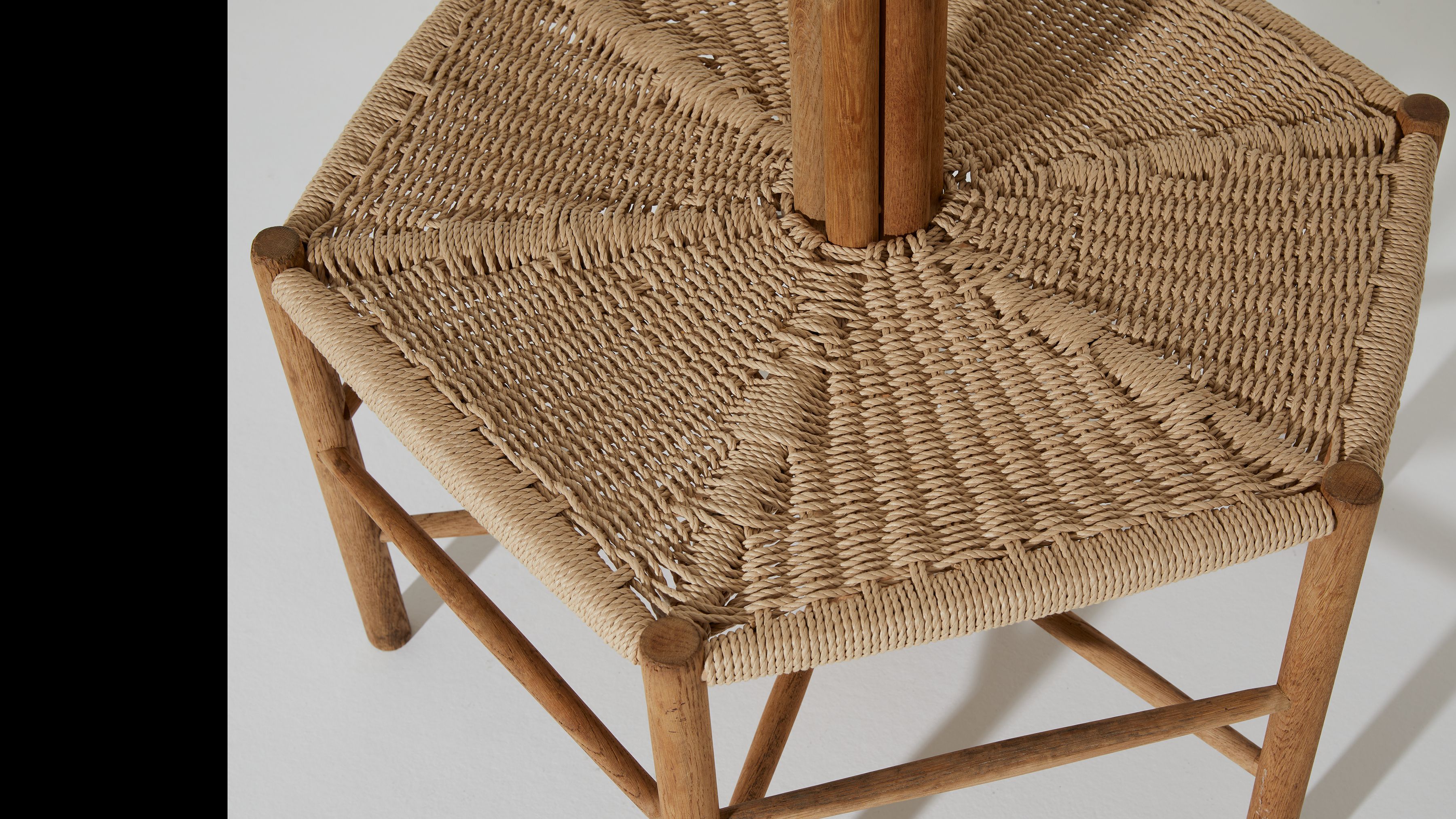 AtMa Ateliers Courbet Japanese Refurbished Wood Chair J39.5 Hexagon