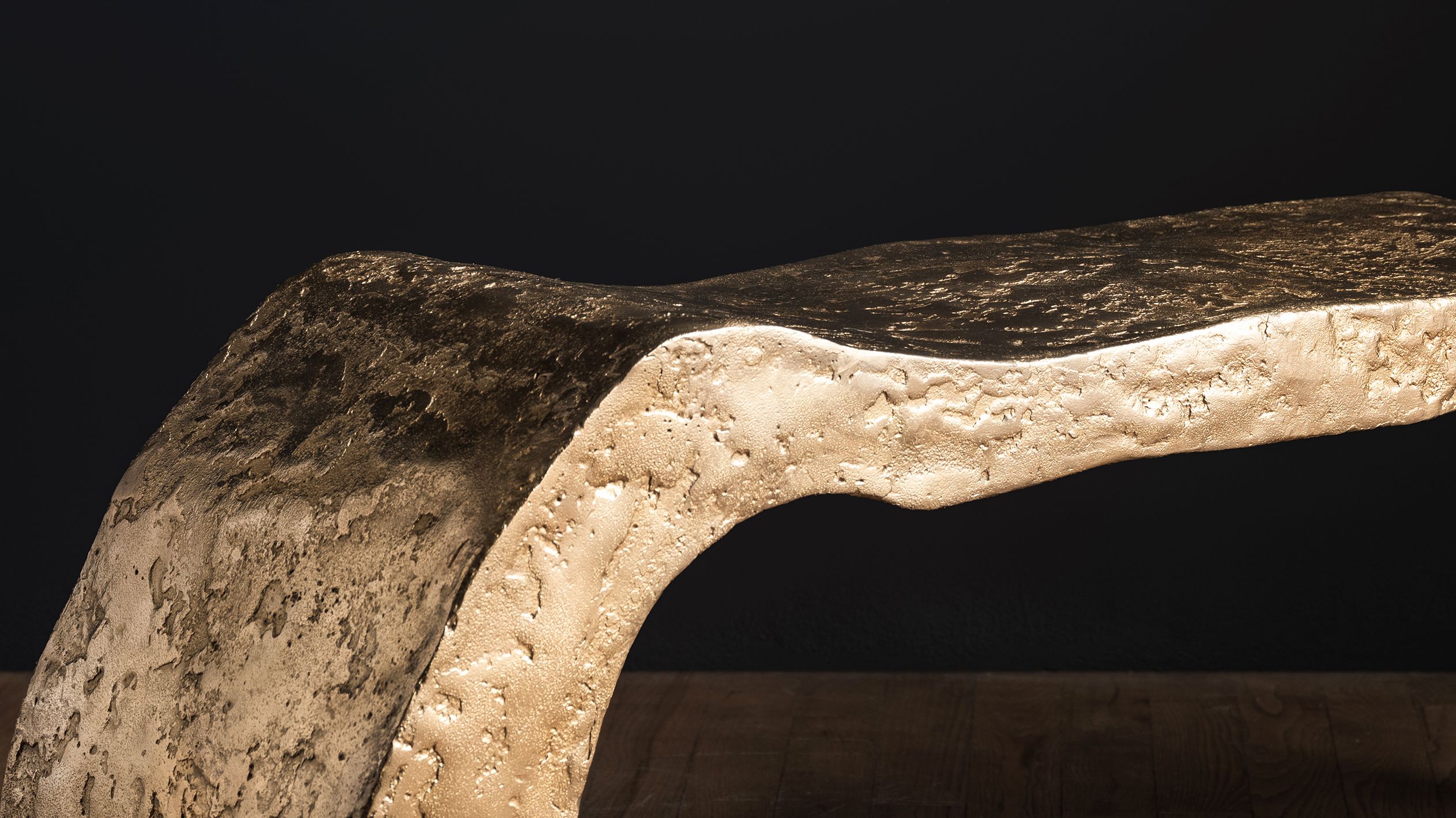 Pierre Bonnefille Ateliers Courbet Banc Rhizome A Bronze Dore Gold