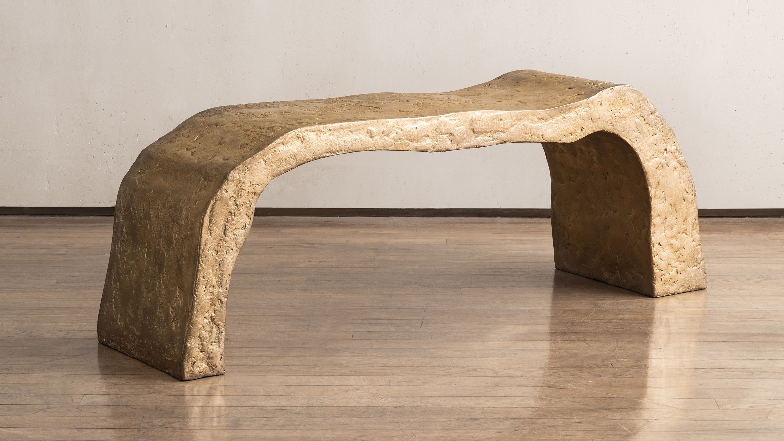 Pierre Bonnefille Ateliers Courbet Banc Rhizome A Bronze Dore Gold