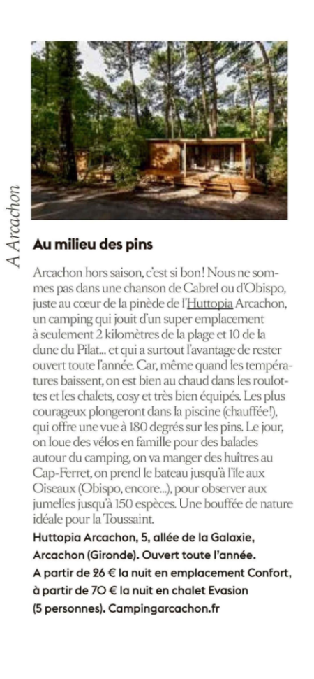 LE MONDE L&rsquo;EPOQUE article Huttopia
