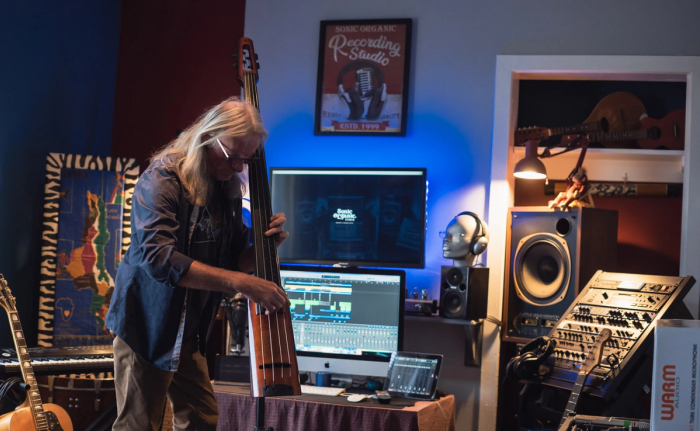 Recording session in the live room