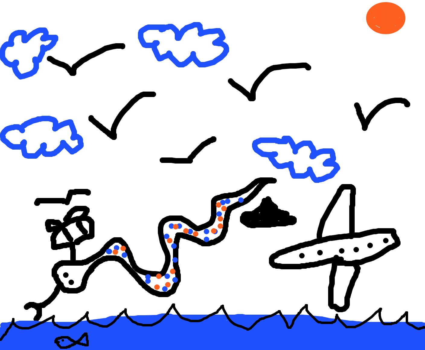 Desenho de serpente voadora