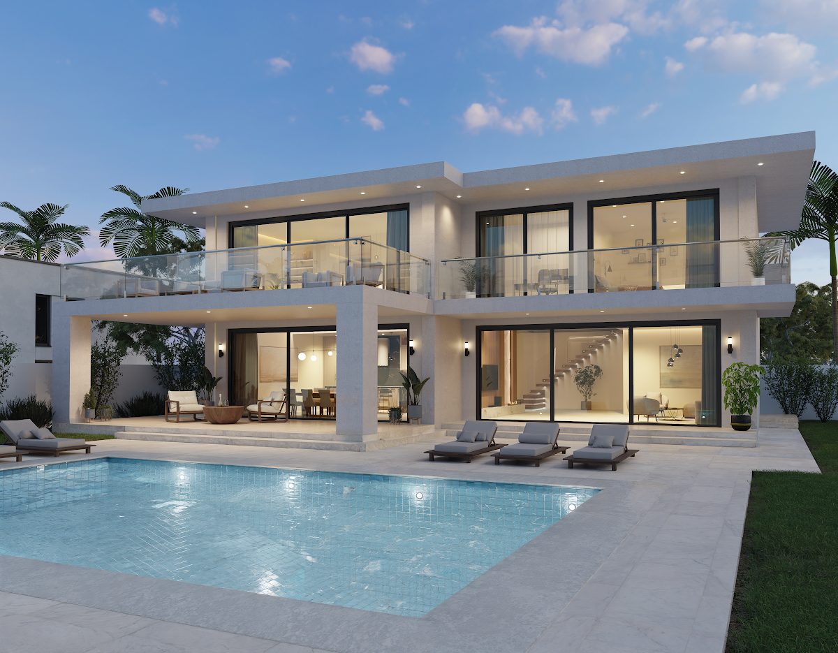 Oasis Modern Villa — Residential visualization, Miami, USA