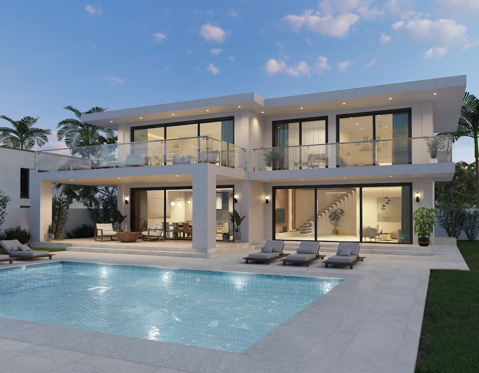 Oasis Modern Villa — Residential visualization, Miami, USA