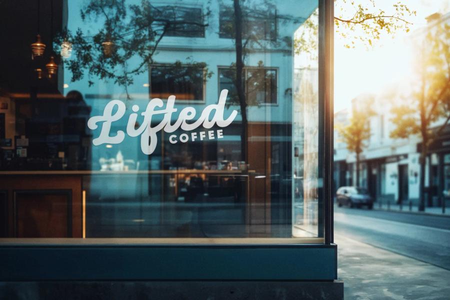 Lifted Coffee: Mockup of the storefront for lifted coffee