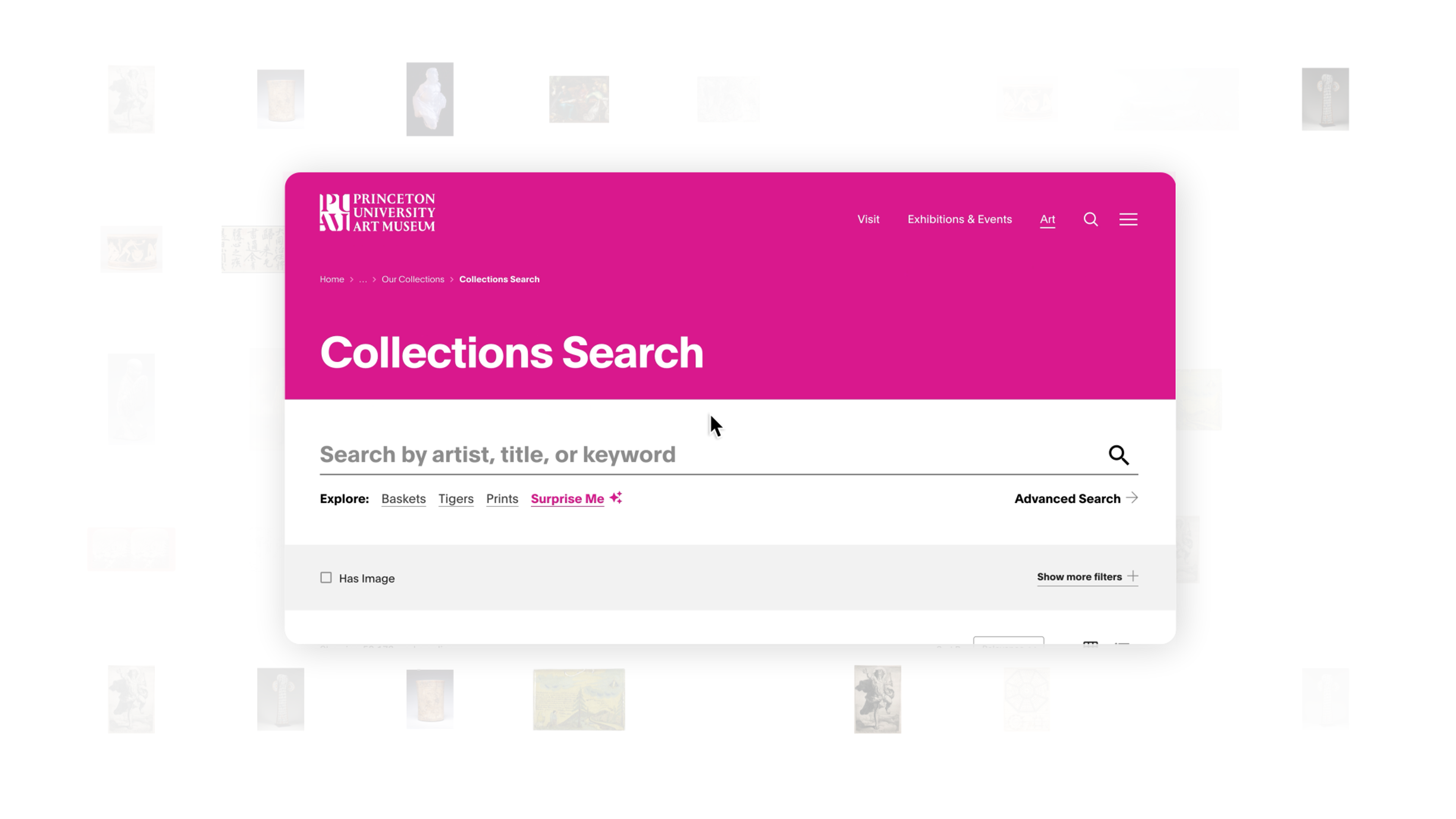 Princeton Museum of Art Collection Search Features