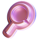 Pink magnifying glass icon