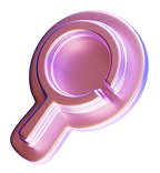 A pink magnifying glass centered on a black background, highlighting its vibrant color and sleek design.