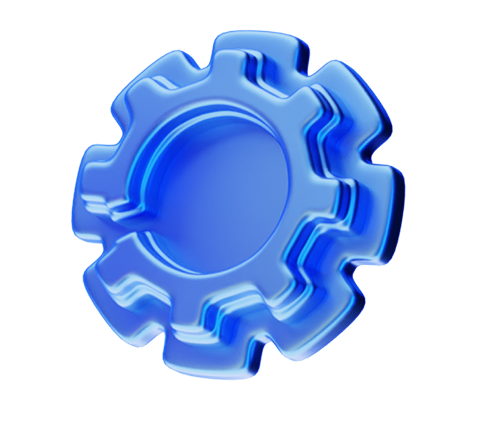 A blue gear wheel