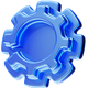 blue gear icon