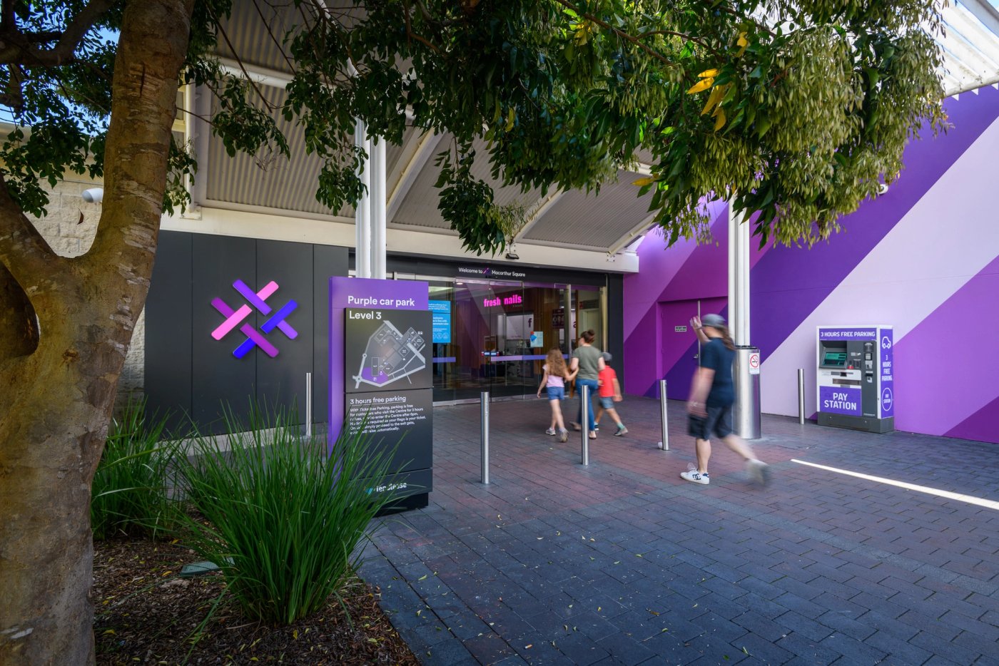 Macarthur Square Purple Entrance