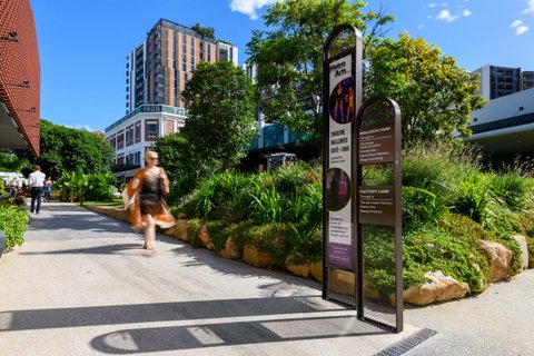 Freestanding wayfinding signs outside