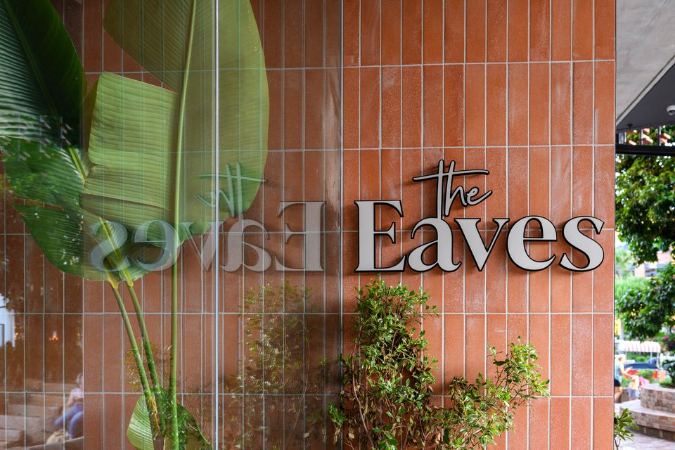 The Eaves wall mounted sign