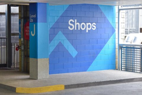 Blue Shops Supergraphics