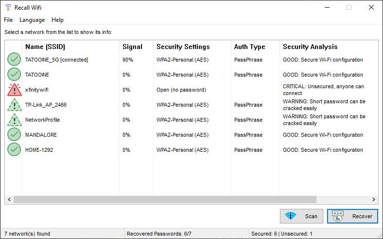 Recall Wifi screenshot 1