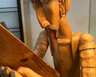 Carved Don Quixote at over 6 ftt tall at this wonderful Beverly Hills Estate sale