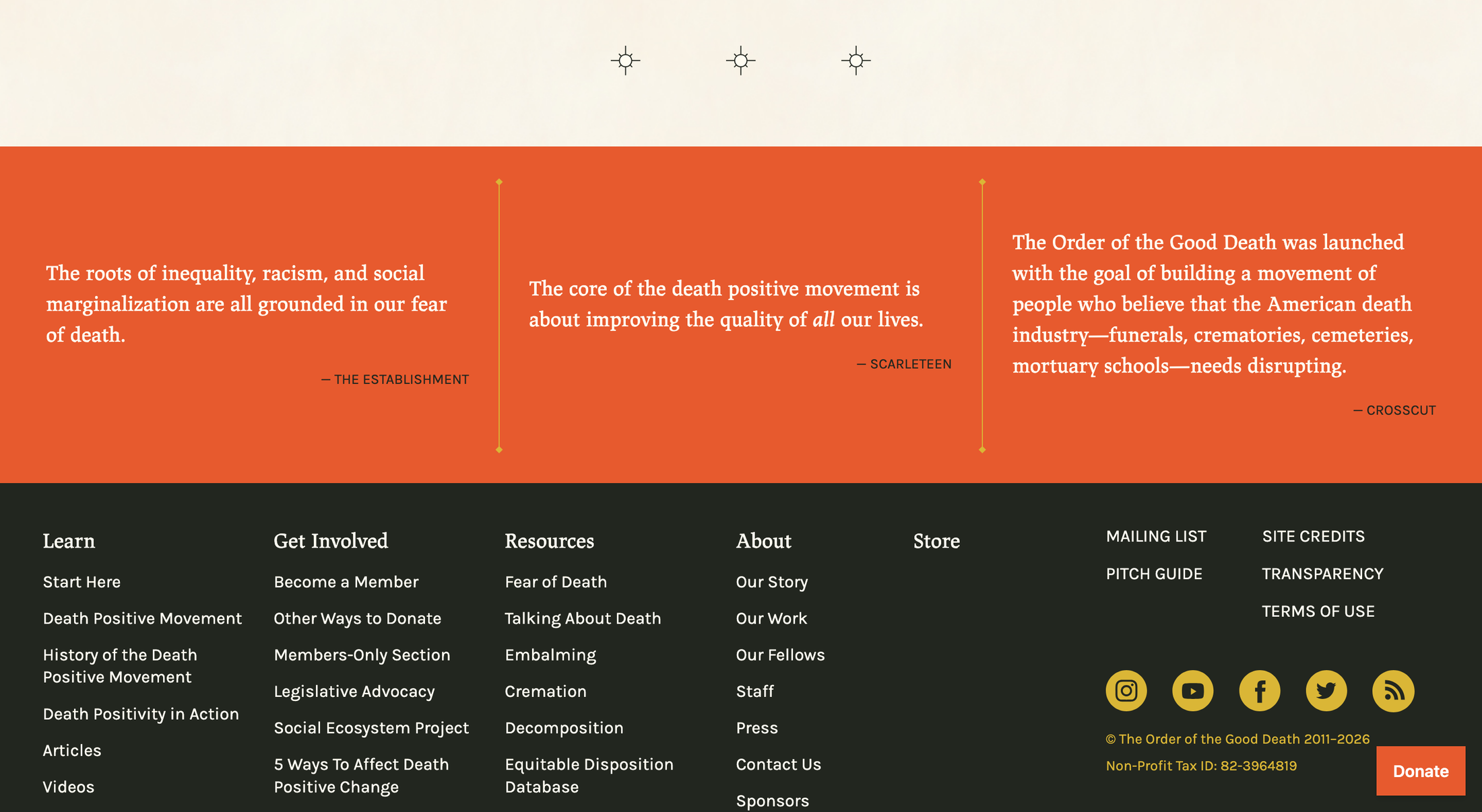 Order of the Good Death Website