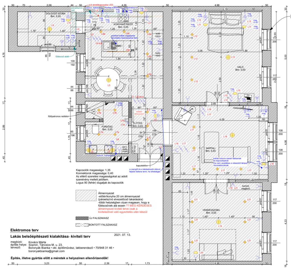 Alaprajzi tervezés + Elektromos terv