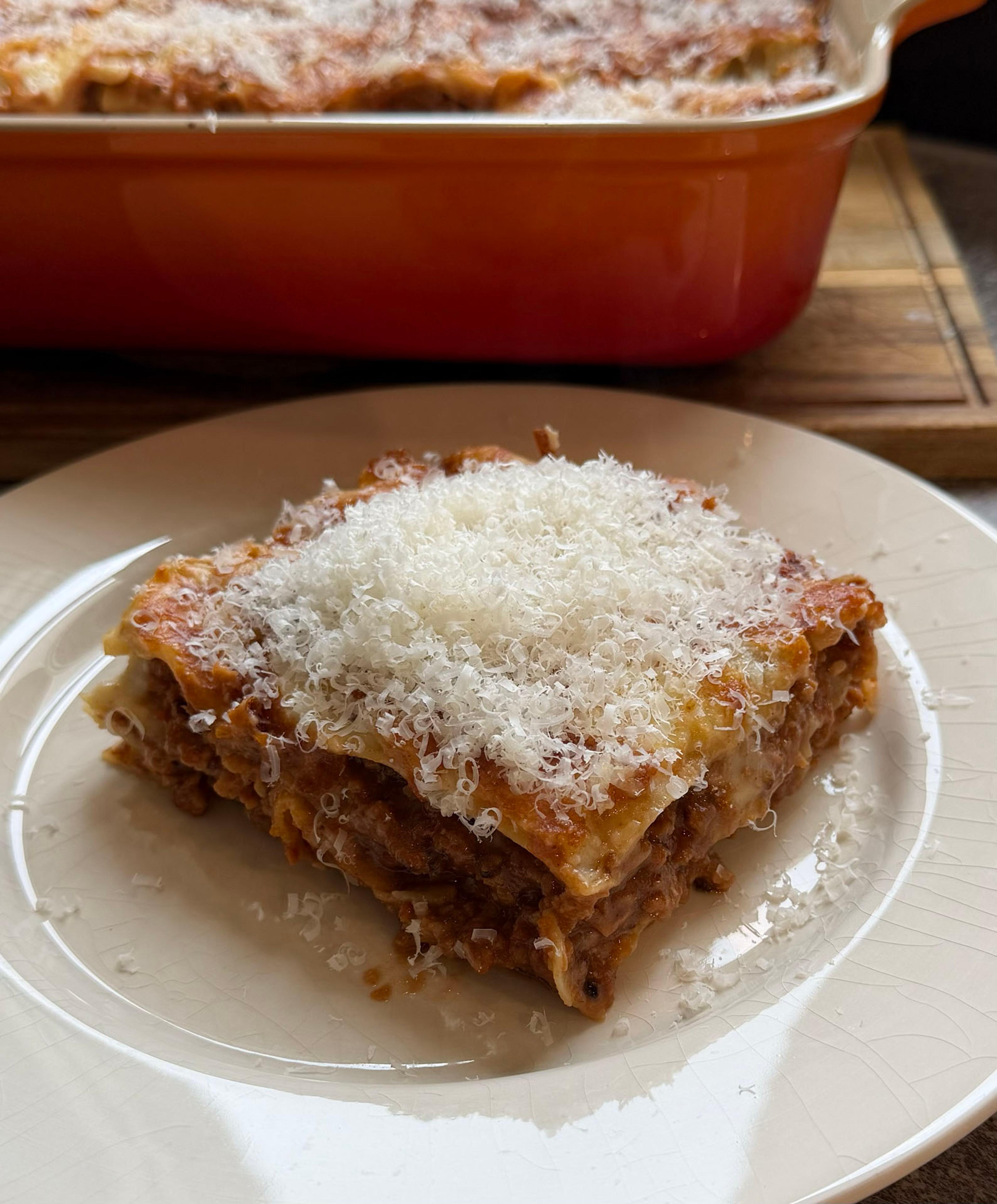 Lasagne på tallrik