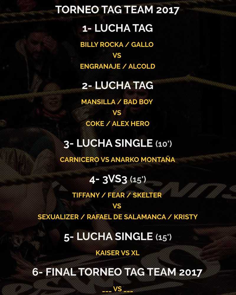 Afiche del evento Torneo Clandestino Tag Team 2017 - Día 2